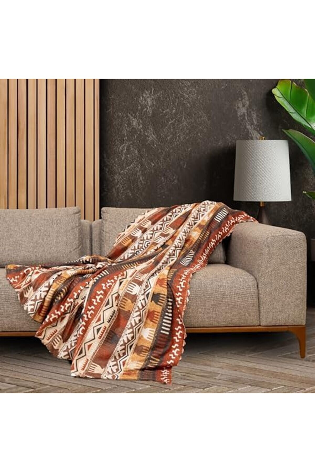 Concept Softmi̇cro Boho Etni̇k Desenli̇ Mi̇krofi̇ber Koltuk Örtüsü Ve Tv Battani̇yesi̇, Koltuk Şalı, Kaymaz