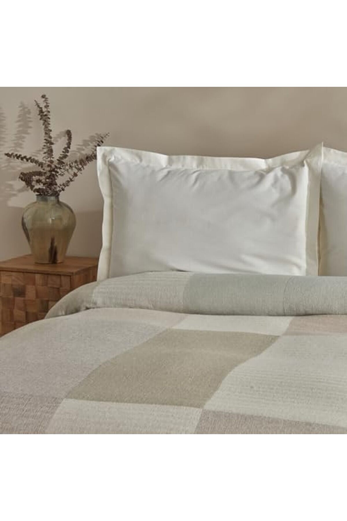 Cube%100 Pamuk Çi̇ft Ki̇şi̇li̇k Müsli̇n Pi̇ke Bej 1014773