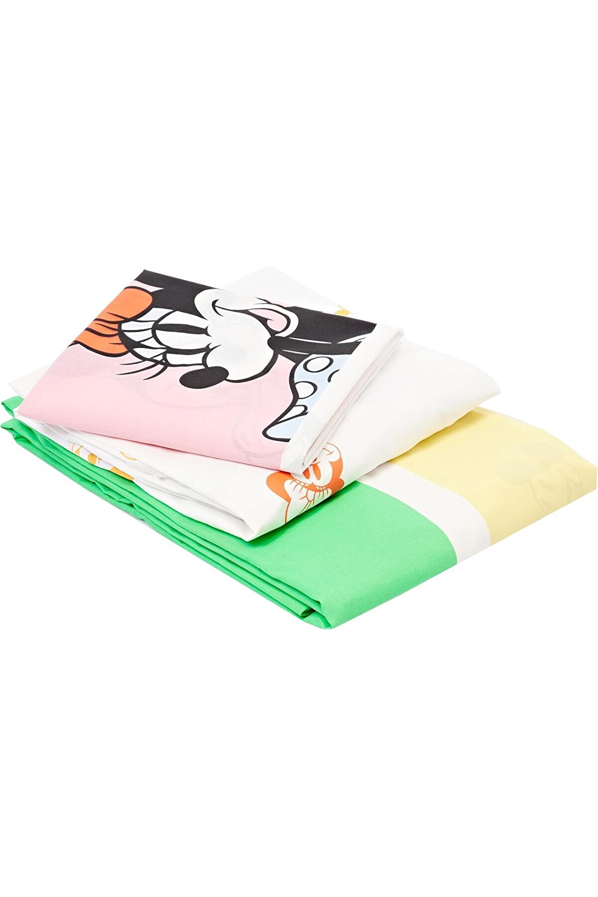 Mi̇nni̇e Mouse Li̇sanslı Karakter Baskılı%100 Pamuk Nevresi̇m Takımı, &Ccedil;ok Renkli̇, Tek Ki̇şi̇li̇k (Nevresi̇m