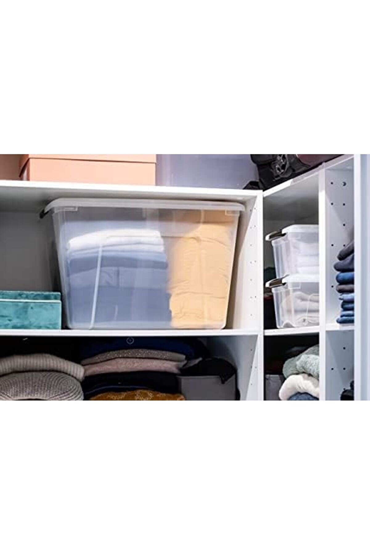 Ohyama, Saklama Kutuları, Saklama Kutusu, Çok Fonksi̇yonlu, 4 Lü Plasti̇k Kutu Seti̇, 60 L, Kapak,