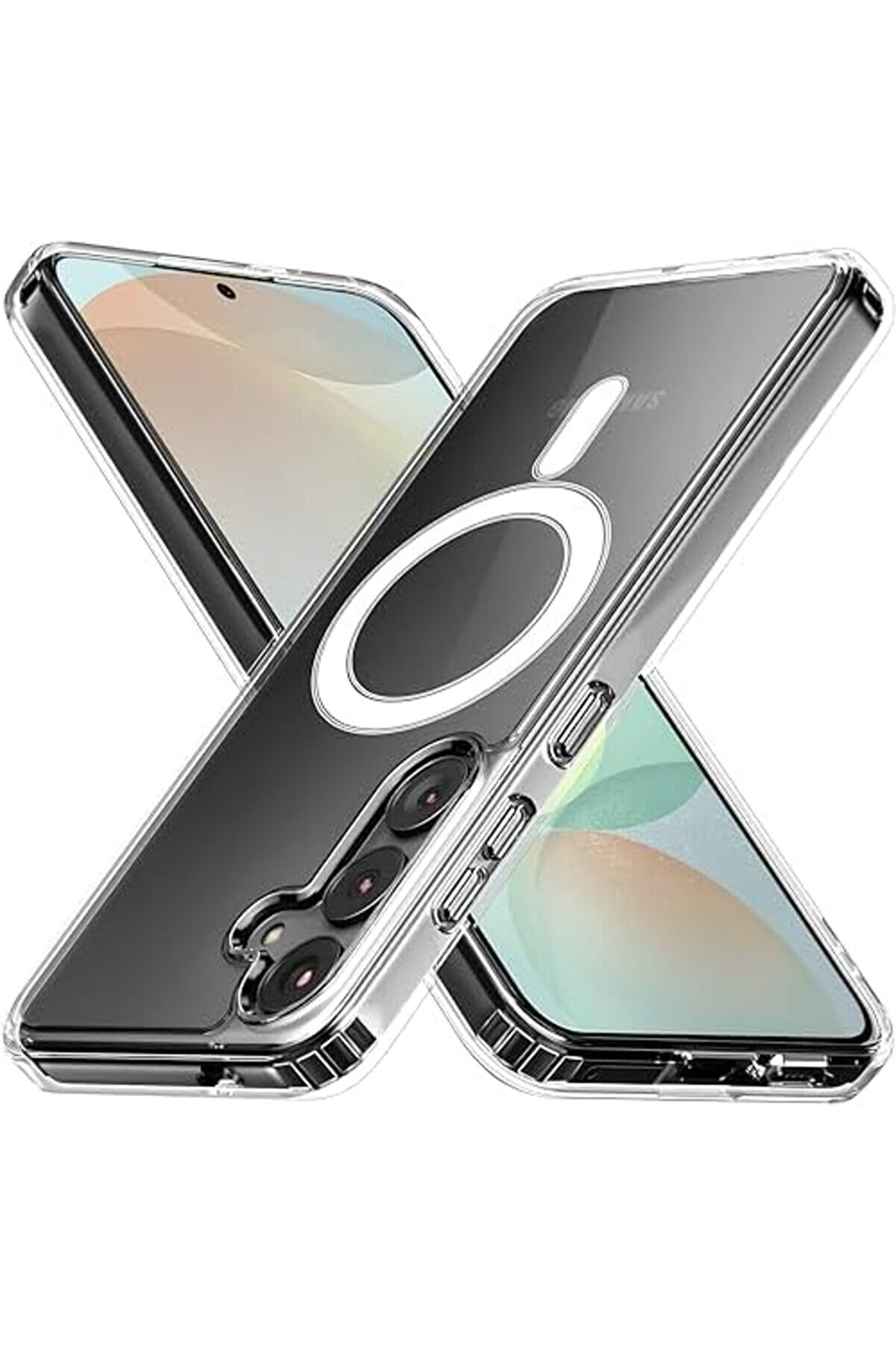 S24 Fe İçi̇n Şeffaf Kılıf Aksesuarları İle Uyumlu Arkası Sert Pc Köşeleri̇ Tpu Darbe Emi̇ci̇ Si̇li̇kon Sar