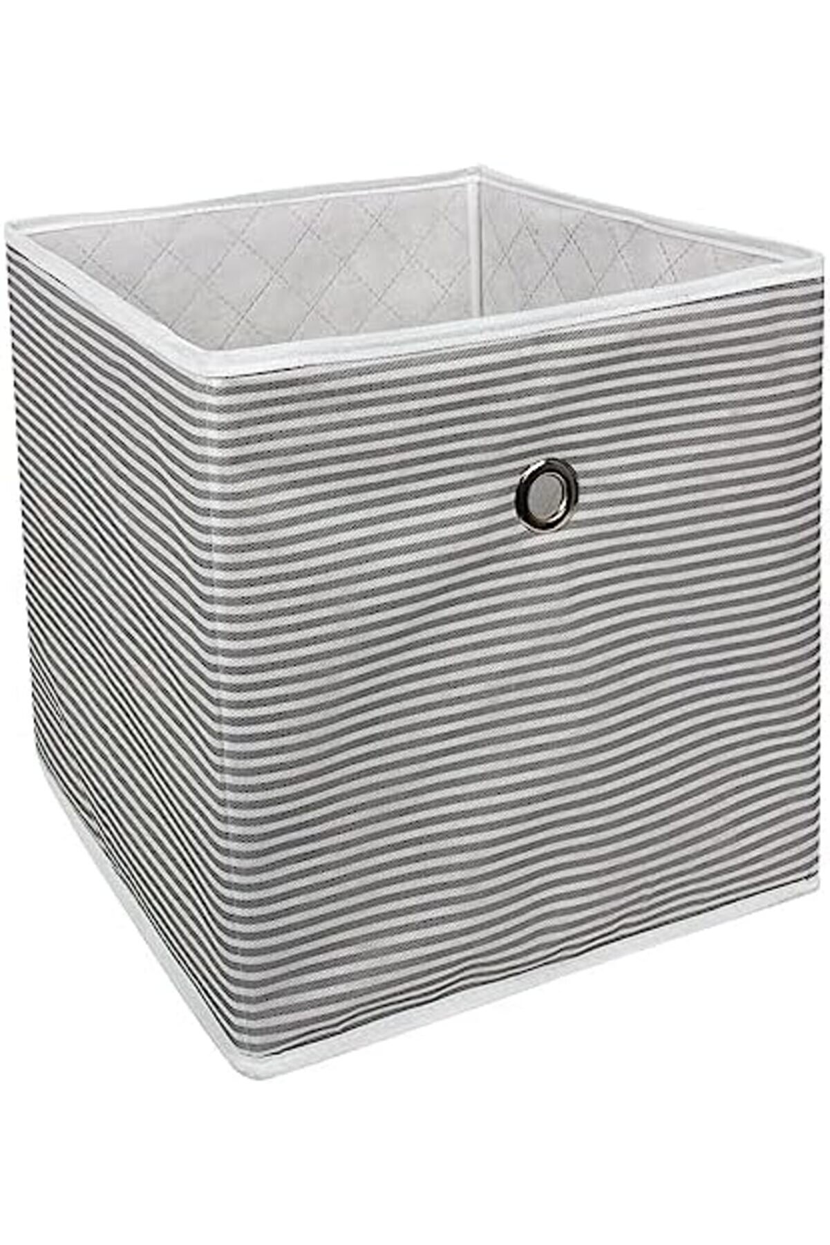 Kapısı Çok Amaçlı Raf Düzenleyi̇ci̇ Organi̇zer Kutu Sepet (Gri̇ Çi̇zgi̇li̇) 1175713