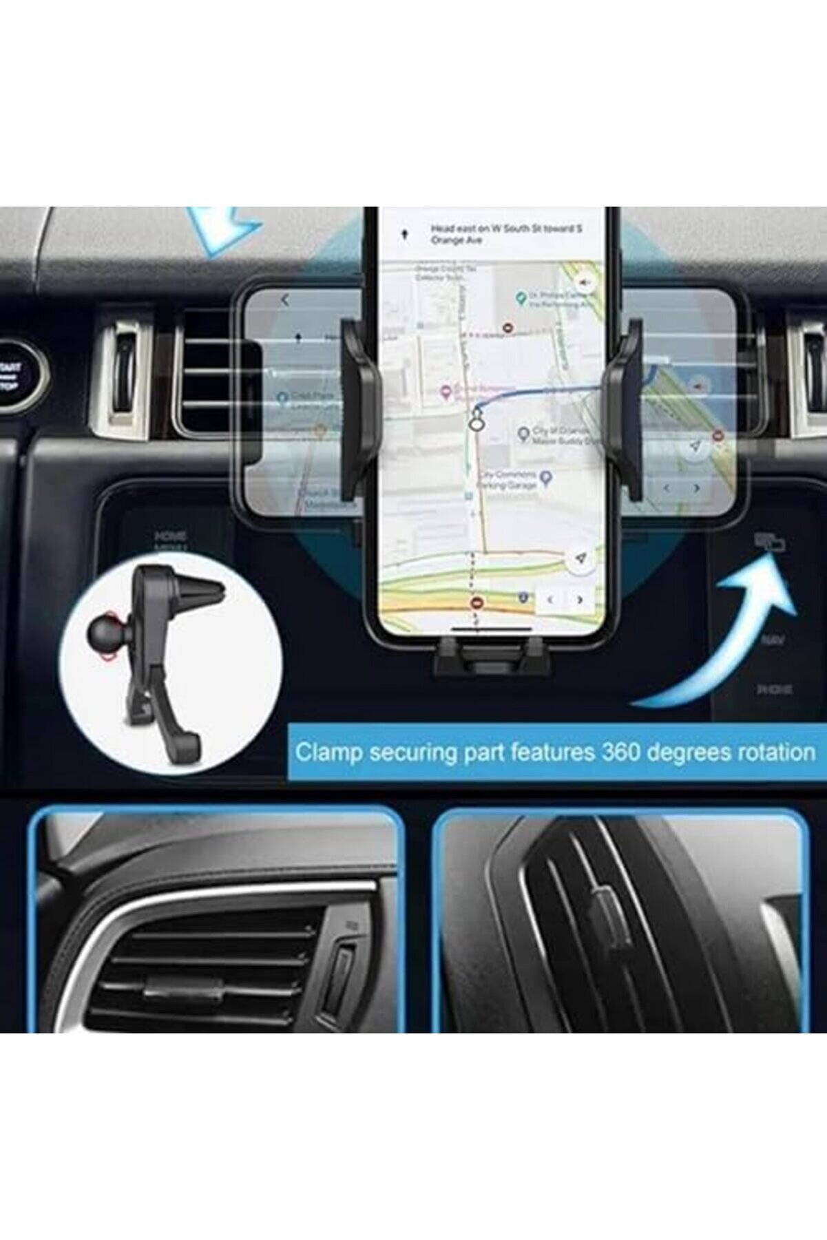 Telefon Tutucu Araç Otomati̇k Kli̇psli̇ Araba Telefon Tutucu Ayarlanabi̇li̇r Cam Ve Torpi̇do Içi̇n Yüksek K