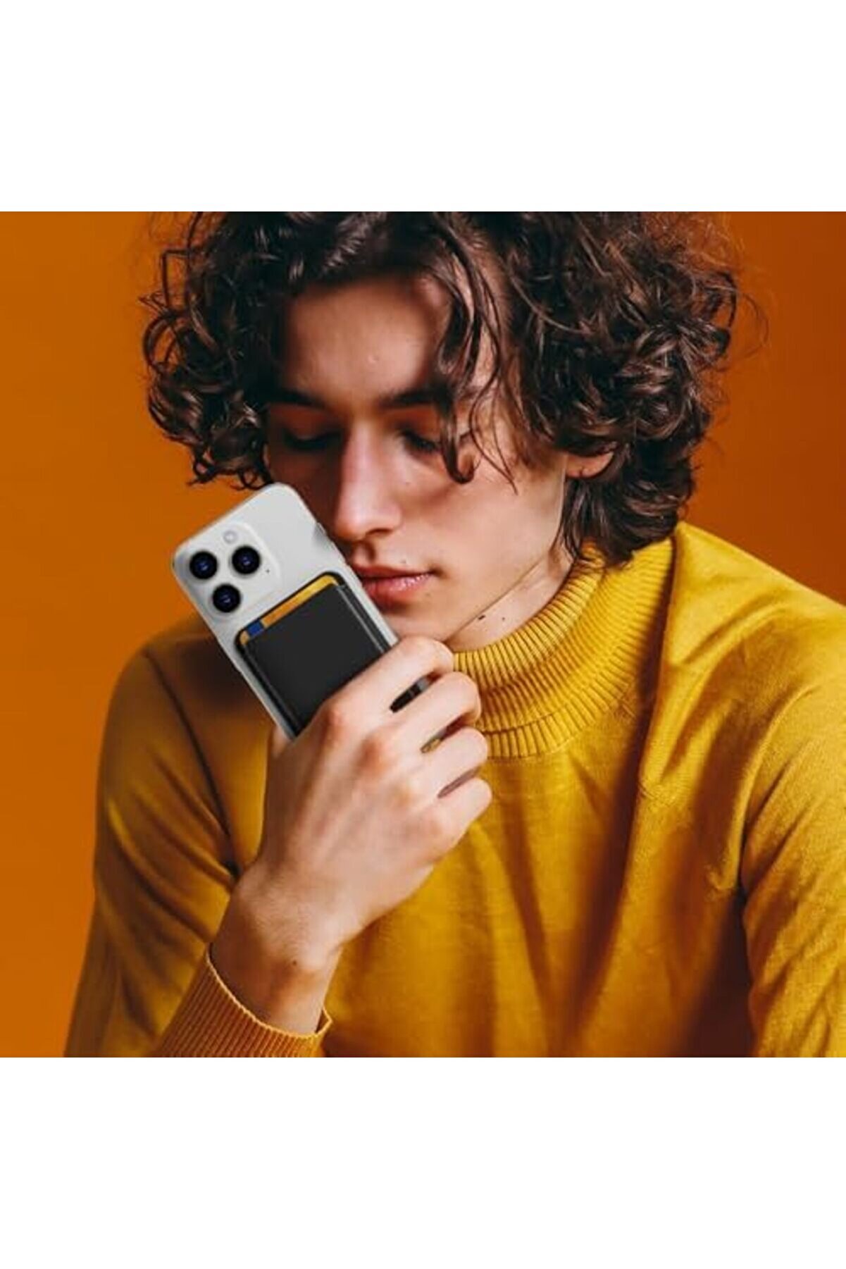 İ&ccedil;i̇n Magesafe &Ouml;zelli̇kli̇ Uyumlu Koruma Kartlıklı Deri̇ C&uuml;zdan Kılıf (Si̇yah) 1014773