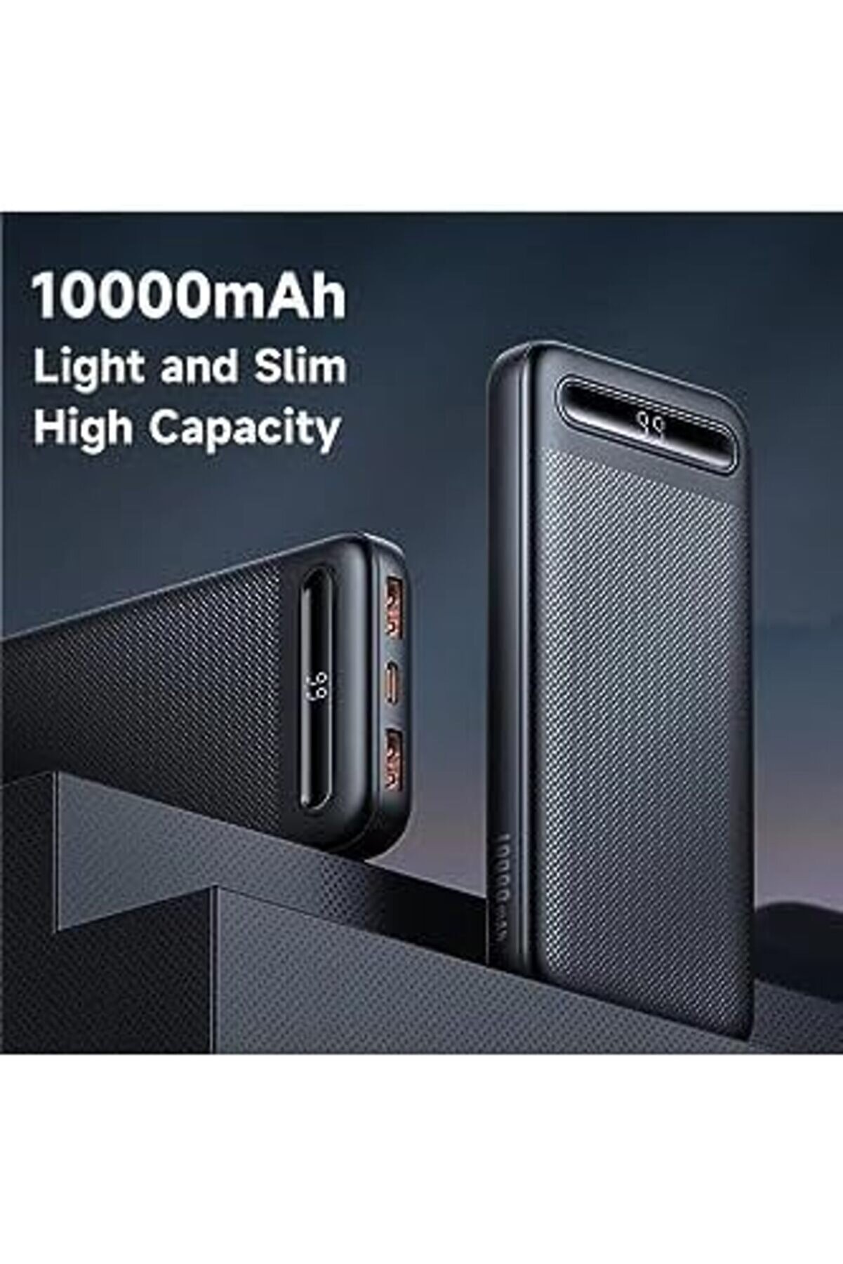 10000Mah Powerbank Led Ekranlı 10.000 Mah Taşınabi̇li̇r Şarj Ci̇hazı Si̇yah Mc-4