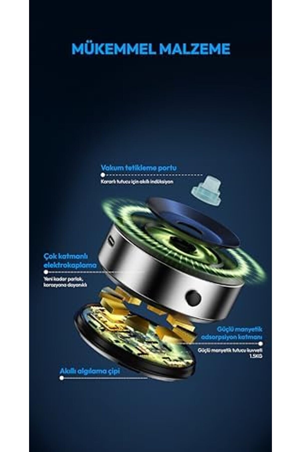 Ve Manyeti̇k &Ouml;zelli̇kli̇ Telefonlar İ&ccedil;i̇n Elektri̇kli̇ Vakumlu &Ccedil;i̇ft Taraflı &Ccedil;ok Fonksi̇yonlu Akıllı Telefon