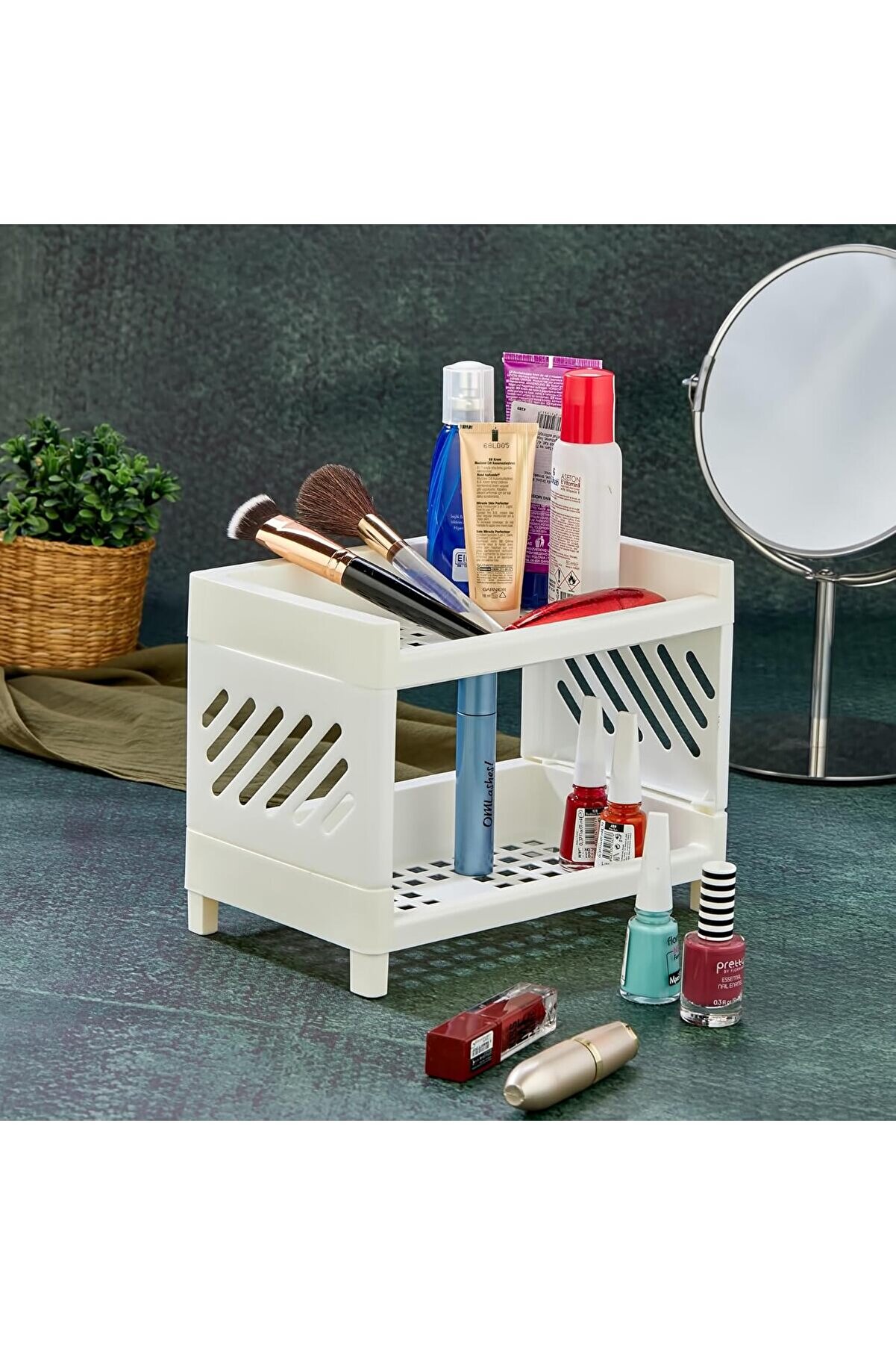 2 Katlı Makyaj Malzeme D&uuml;zenleyi̇ci̇ Organi̇zer Masa D&uuml;zenleyi̇ci̇ Organi̇zer Organi̇zeri̇ 1014773