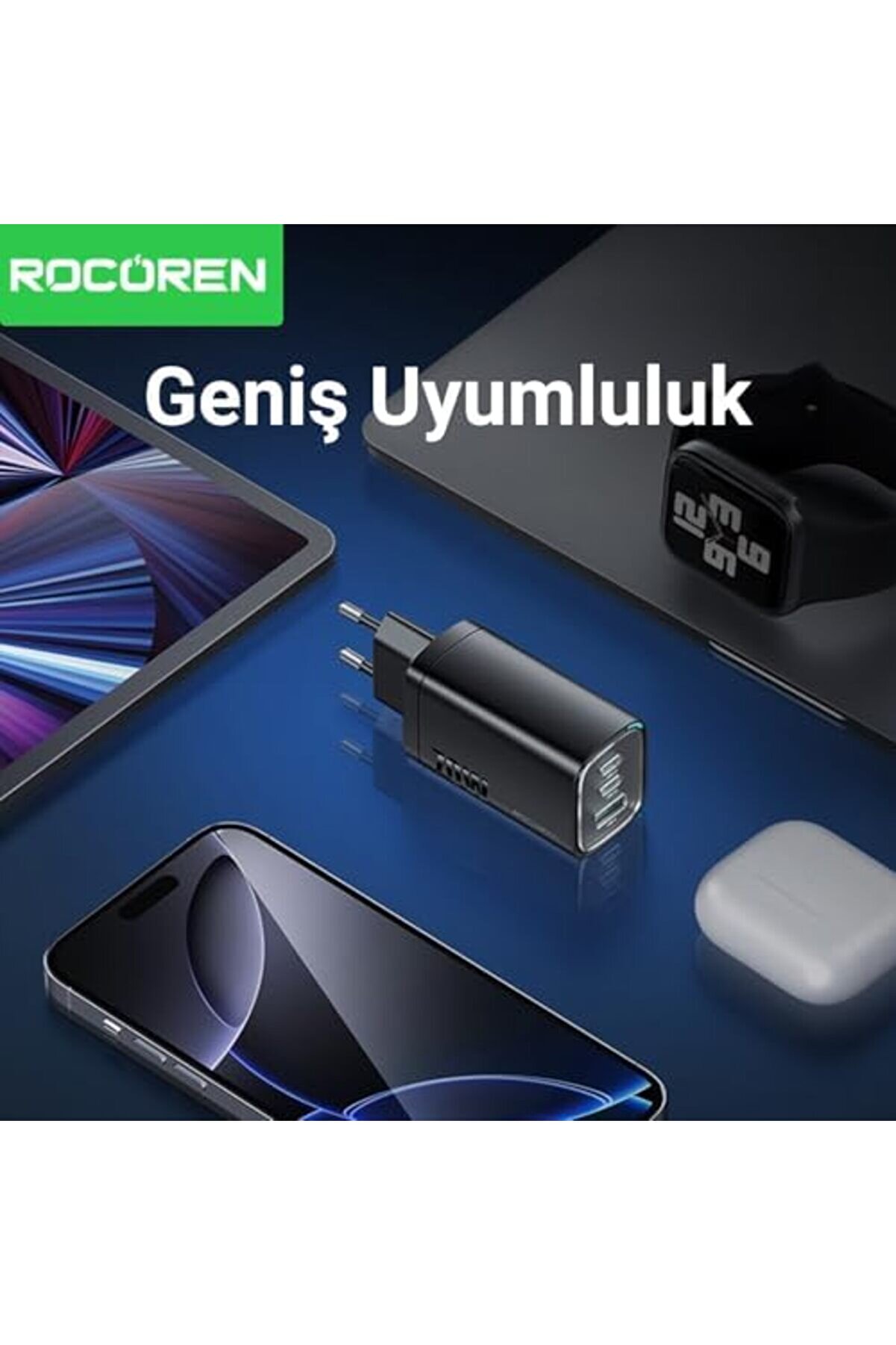 70W Gan Şarj Ci̇hazı Type-C Ve Usb-A 3-Portlu Hızlı Şarj Aleti̇ 1014773