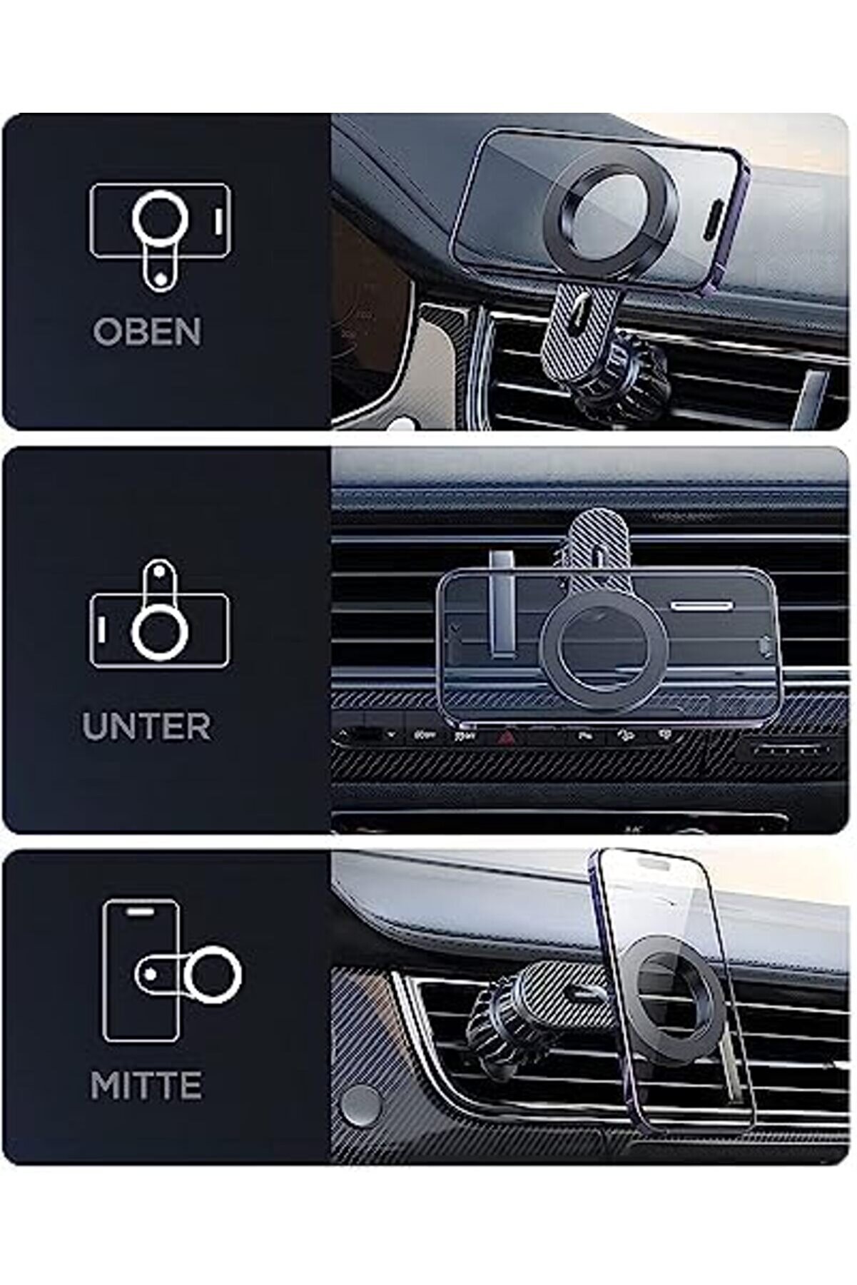 Room 2023 Telefon Tutucu Araba, Manyeti̇k Telefon Araba Montajı, [Askeri̇ 20Xn55 Mıknatıs] İphone İçi̇n