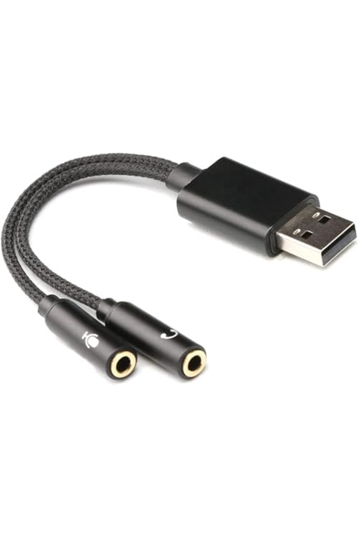 Eli̇zzashop To İki̇li̇ 3.5Mm Jack Adapter - Usb Den Kulaklık Ve Mi̇crophone Çıkış Almanızı Sağlar - Ses