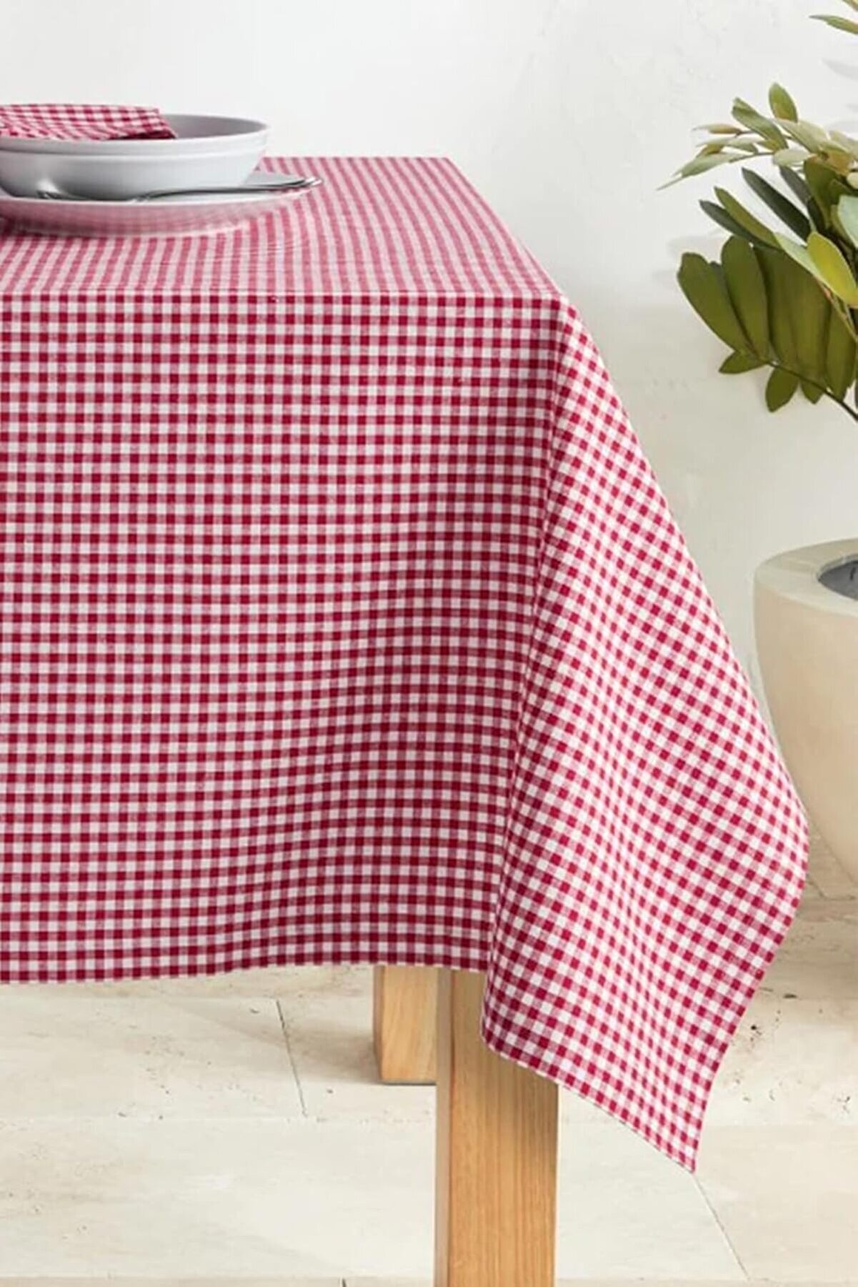 STOREMAX Kapısı Masa Örtüsü Pamuk Sofra Bezi 170x170 (Kırmızı) 1014773