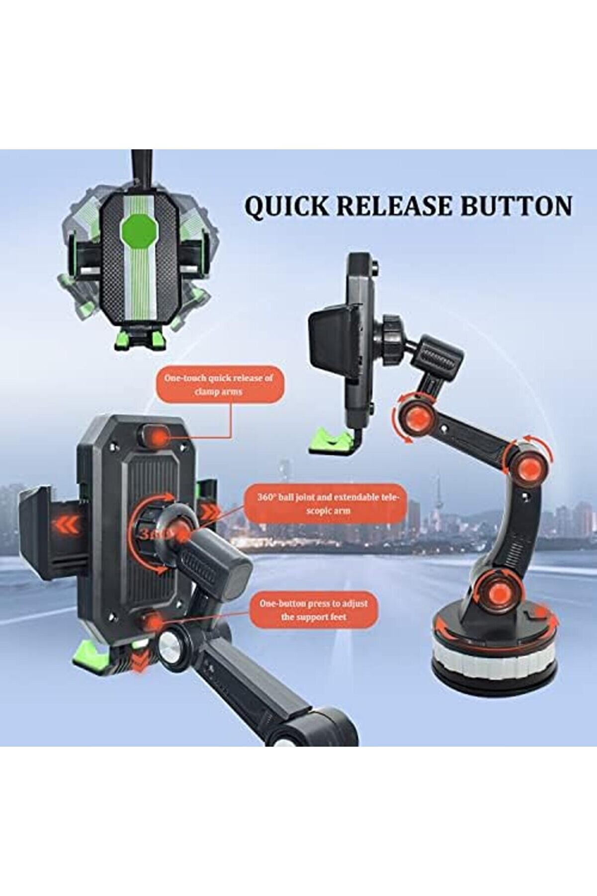 Araç Telefonu Tutacağı, Vantuz, Telefon Standı, Güçlü Telefon Tutacağı, Araç Montajı, Kamyon İçi̇n Ev