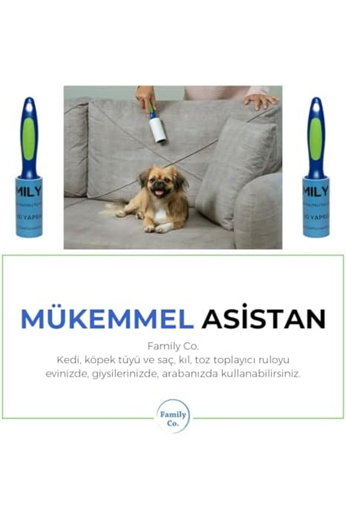 Co.kedi̇ Köpek Saç Kıl Tüy Toplayıcı Rulo 8 Adet Yedek Kartuş Her Bi̇ri̇ 60 Yaprak 1014773