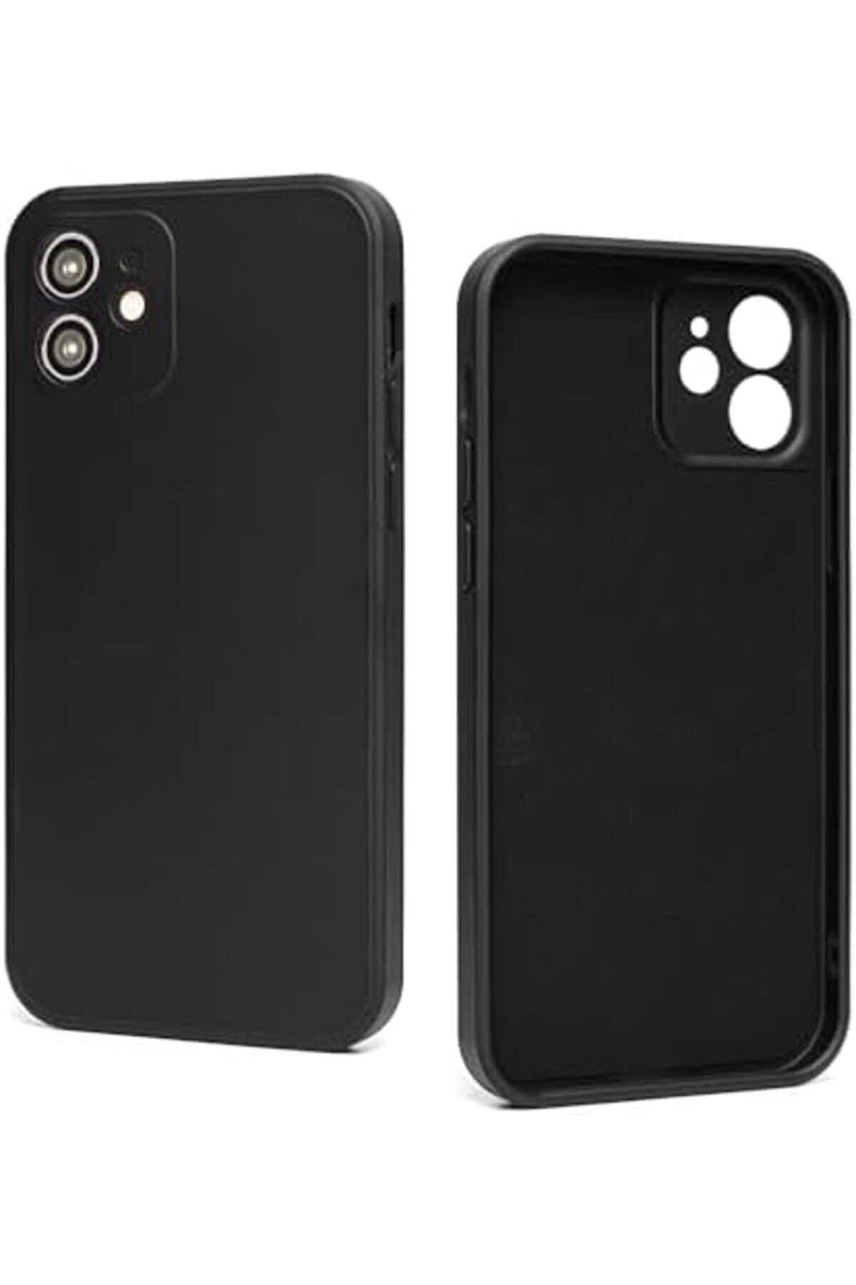 Iphone İle Uyumlu 11 (12 Görünümlü Köşeli̇) İçi̇ Kadi̇fe Lansman Kılıf-Si̇yah 1175713