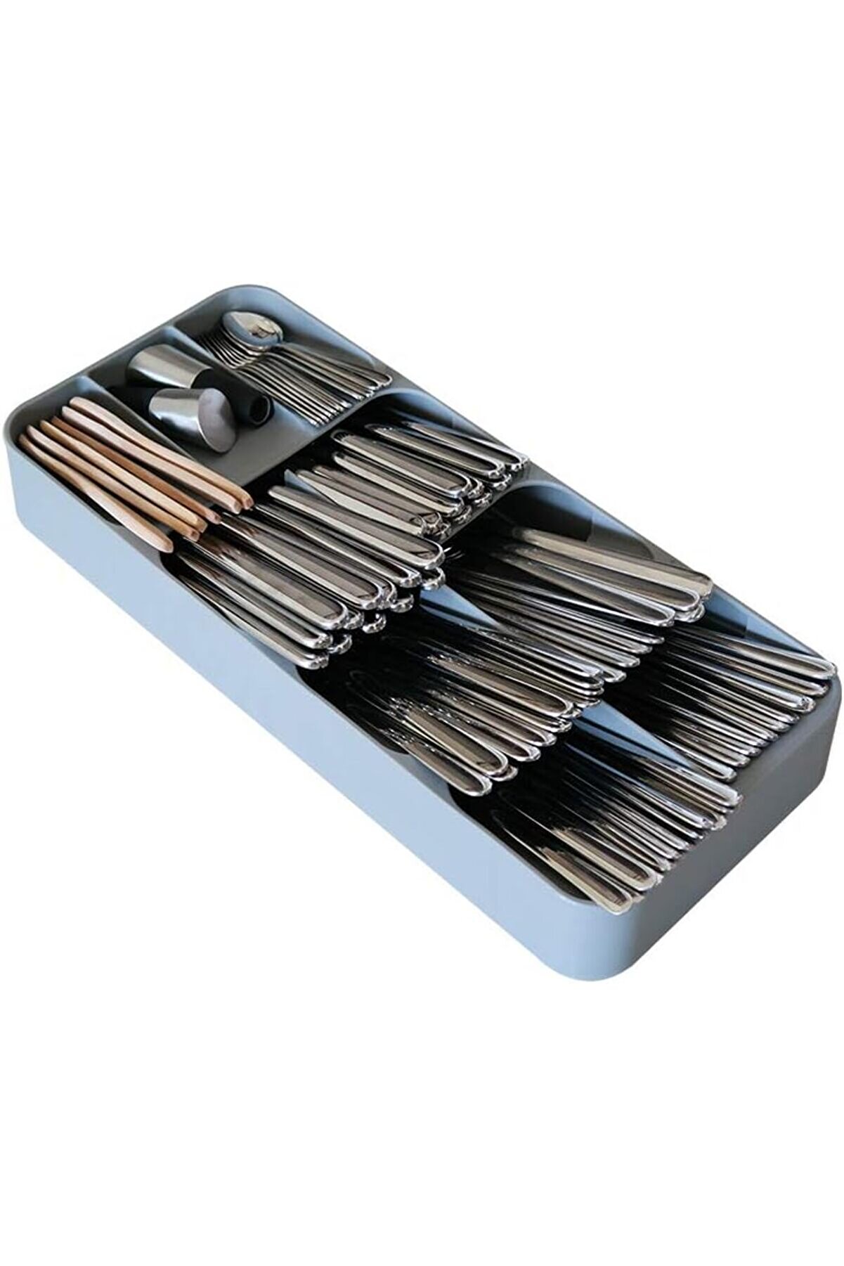 STOREMAX 50804 9 B&ouml;lmeli &Ccedil;ekmece Kaşıklık, Gri 1014773