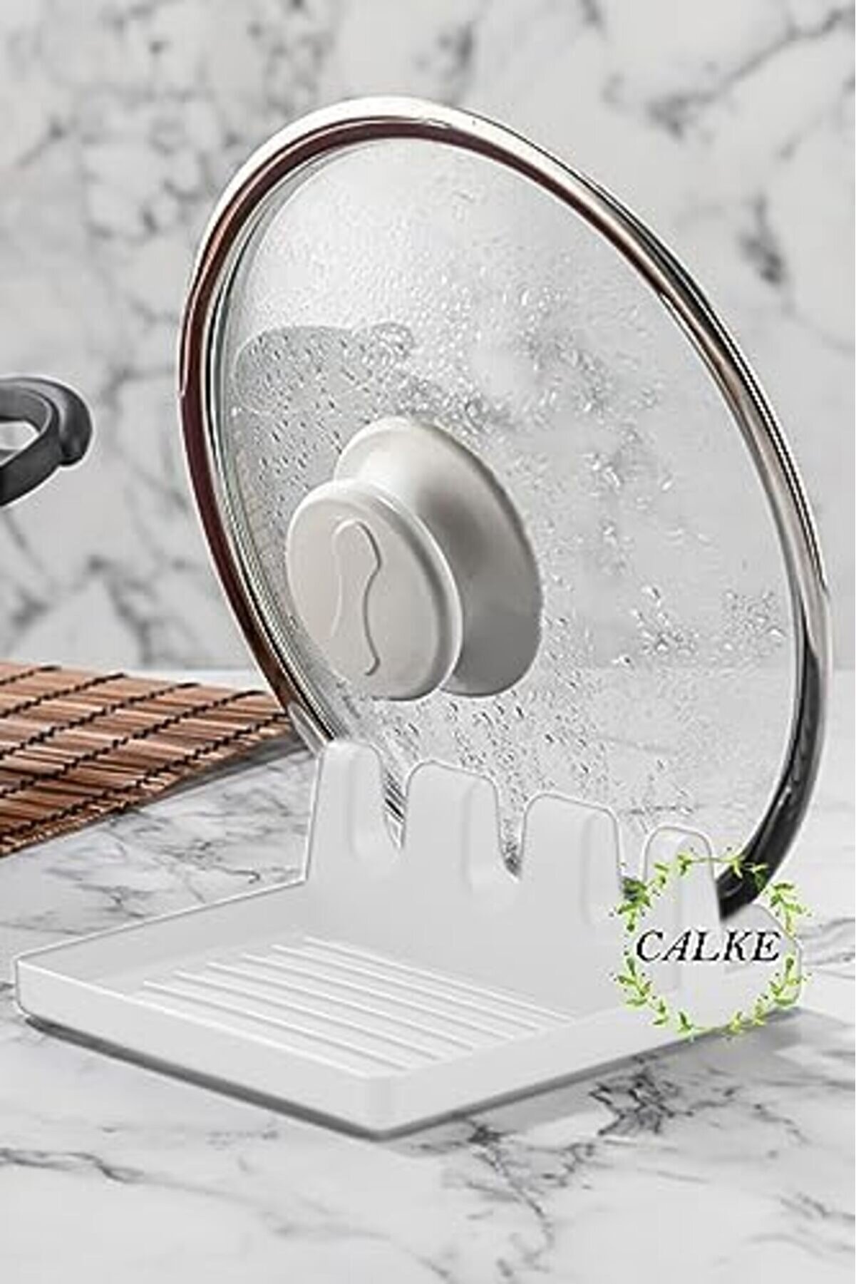 Tencere Kapak Tutucu Ve Kaşıklık &ndash; Tencere Kapağı Standı Ki̇rli̇ Kaşıklık Kep&ccedil;e Altlığı Beyaz 1175713