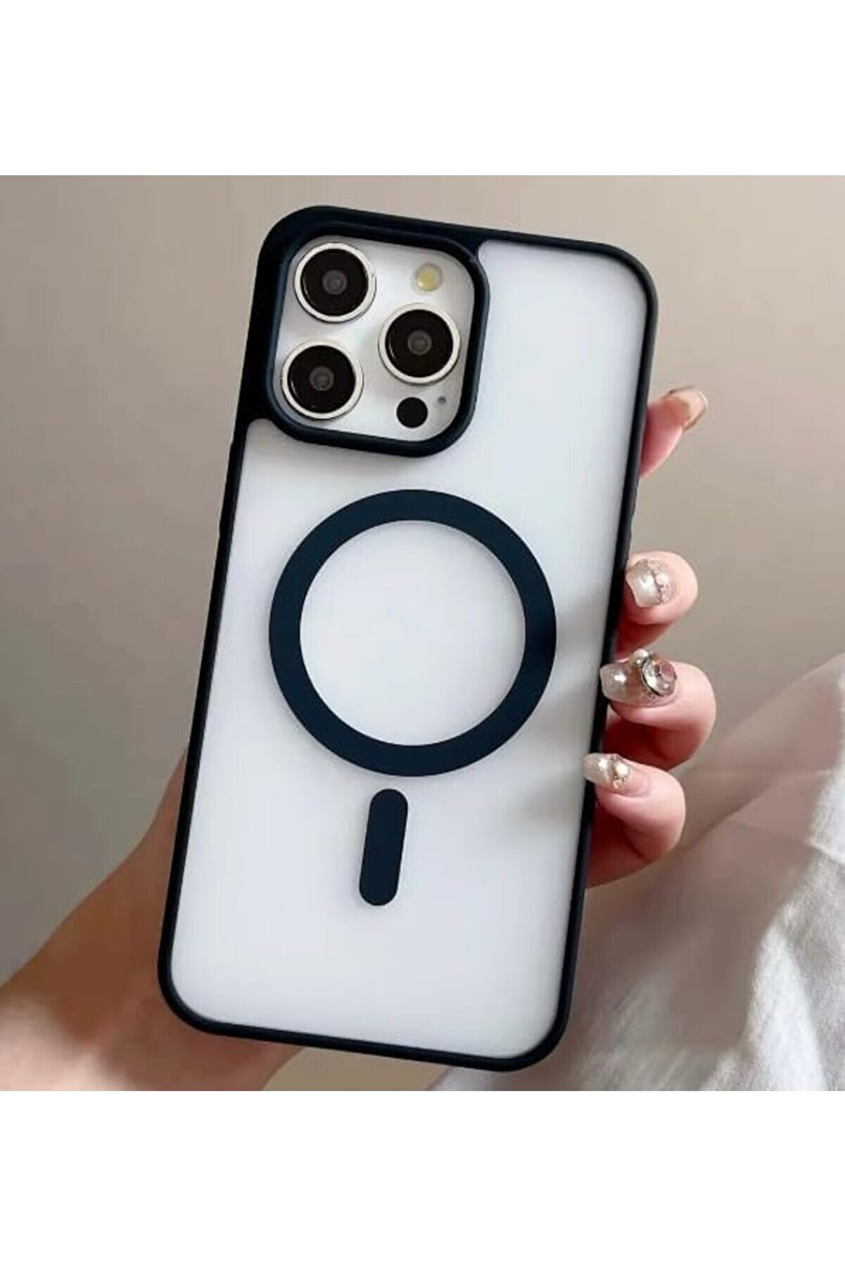 STOREMAX svngsphereshop Aksesuar Iphone 16 Promax Kablosuz Şarj Özellikli Sİyah Kenarlı Şeffaf Kılıf svngsphe