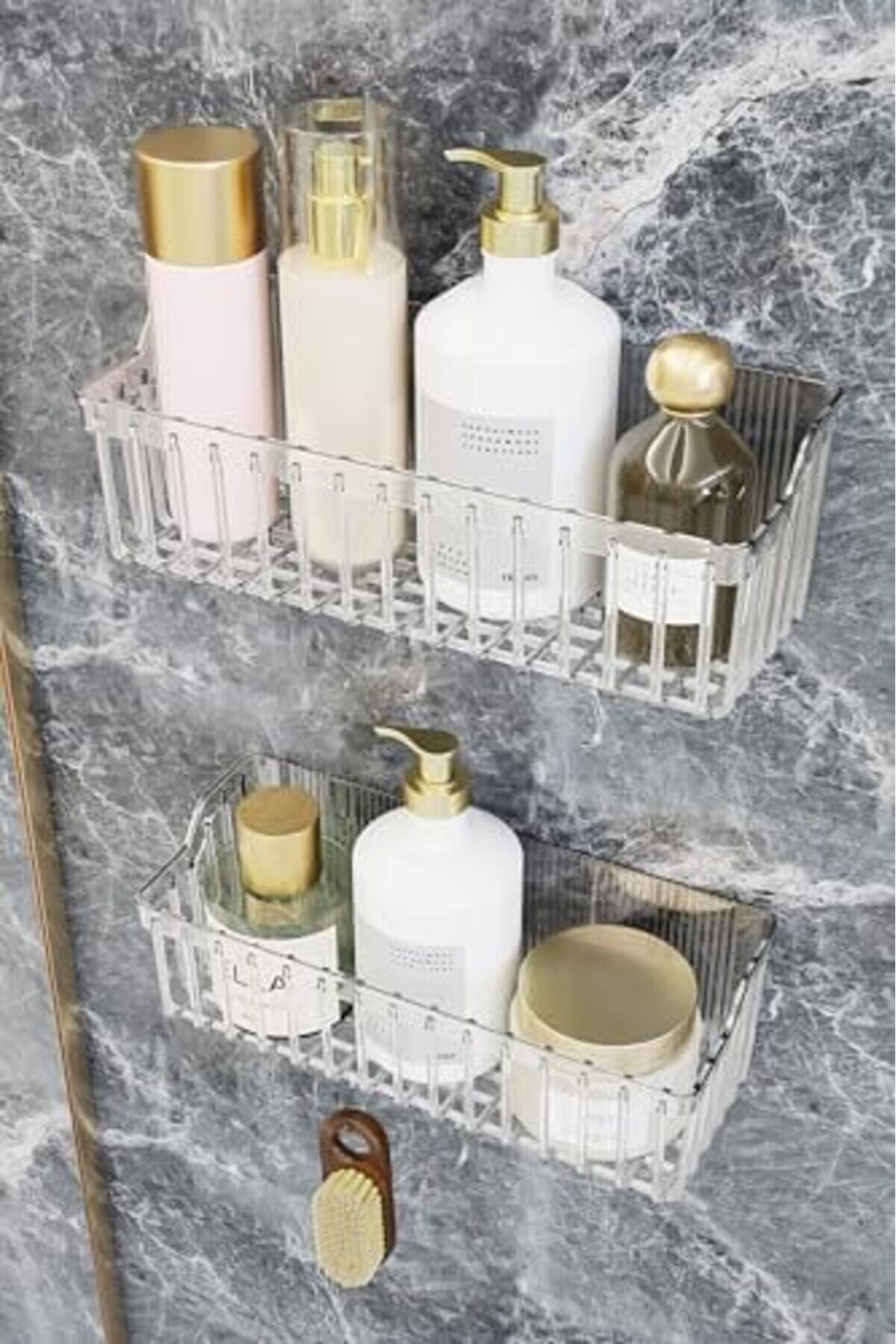 Yapışkanlı Rafı, 2 Li̇ Düzenleyi̇ci̇ Organi̇zer Duş Rafı Şampuanlık, Plsti̇k 1014773