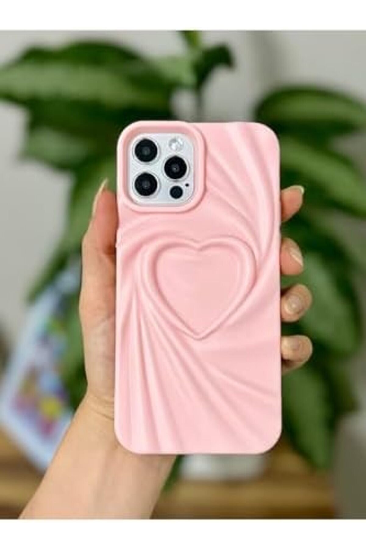 Aksesuar 12 Ve 12 Pro İle Uyumlu 3D Mat Kalp Kabartma Desenli̇ Darbe &Ouml;nleyi̇ci̇ Si̇li̇kon Kılıf 1014773