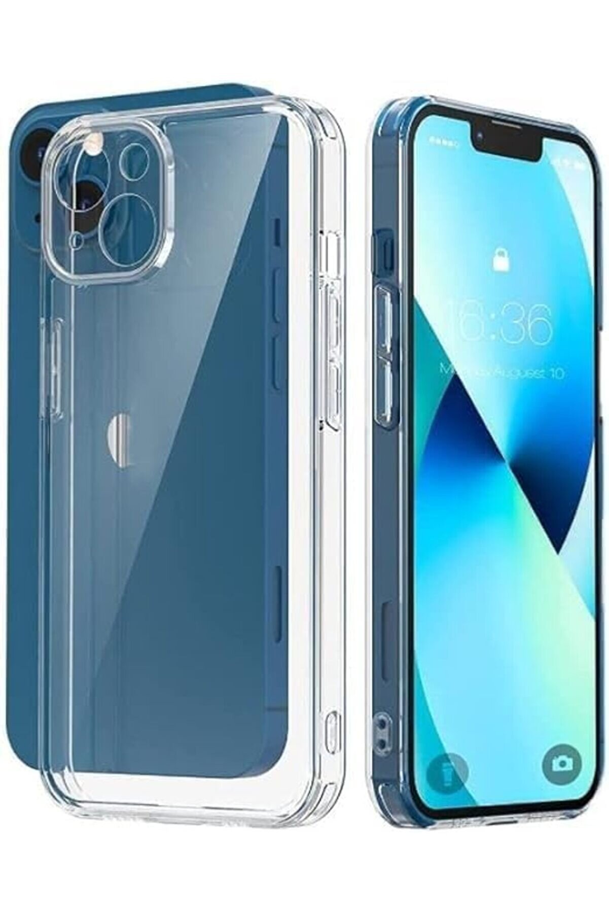 STOREMAX Şeffaf Kılıf Phone 14 Uyumlu Şeffaf Kılıf, Kamera Korumalı 14 (6.1'') Şeffaf Silikon Kılıf