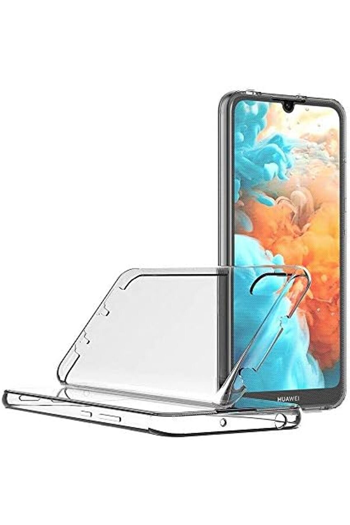 Y5 2019 Kılıf 6 Tarafı Tam Full Koruma 360 Clear Soft Şeffaf 1014773