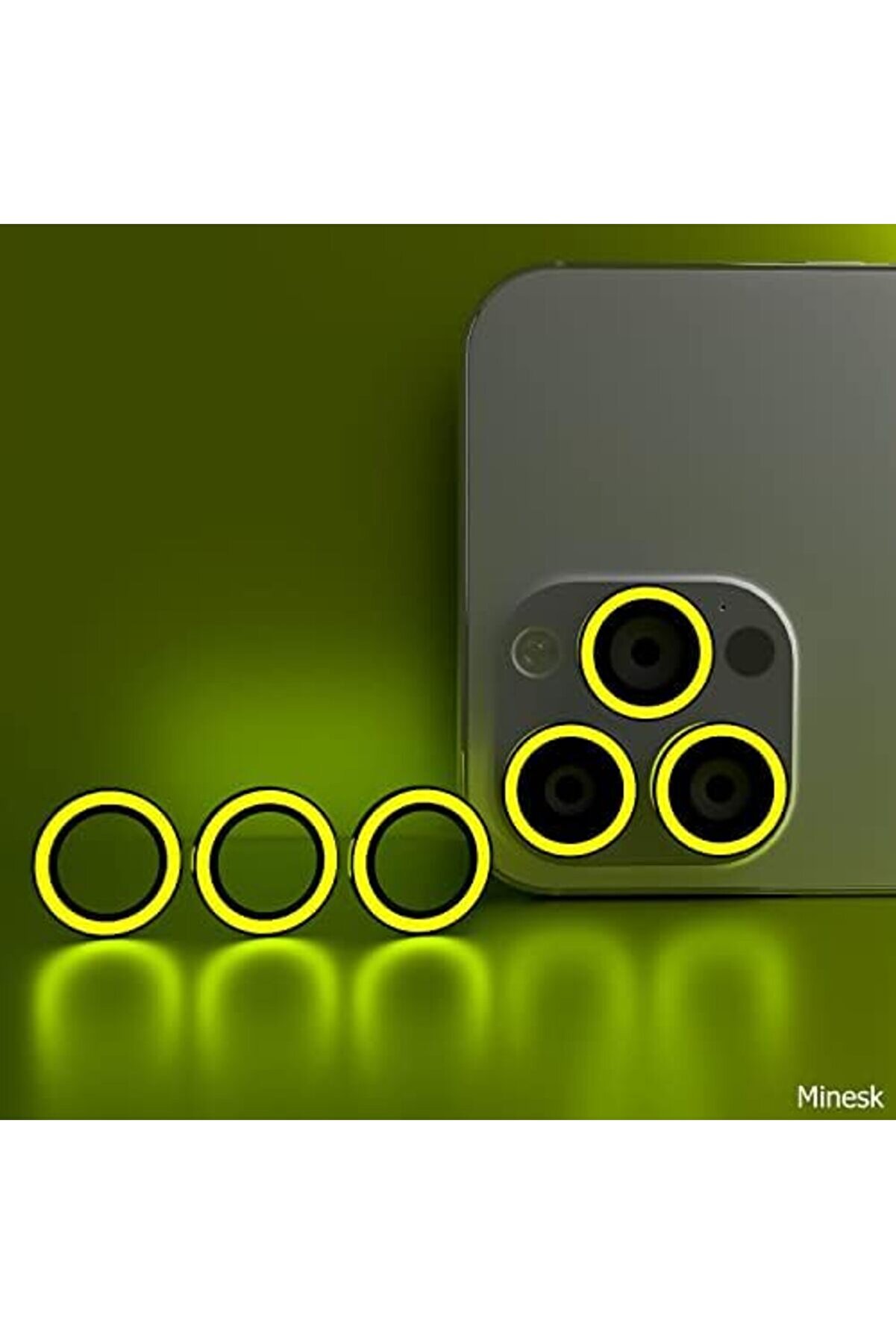 İphone 11 Seri̇si̇ / 12 Seri̇si̇ / 13 Seri̇si̇ Tüm Modelleri̇ İçi̇n Uyumlu Karanlıkta Parlayan Fosforlu Kame