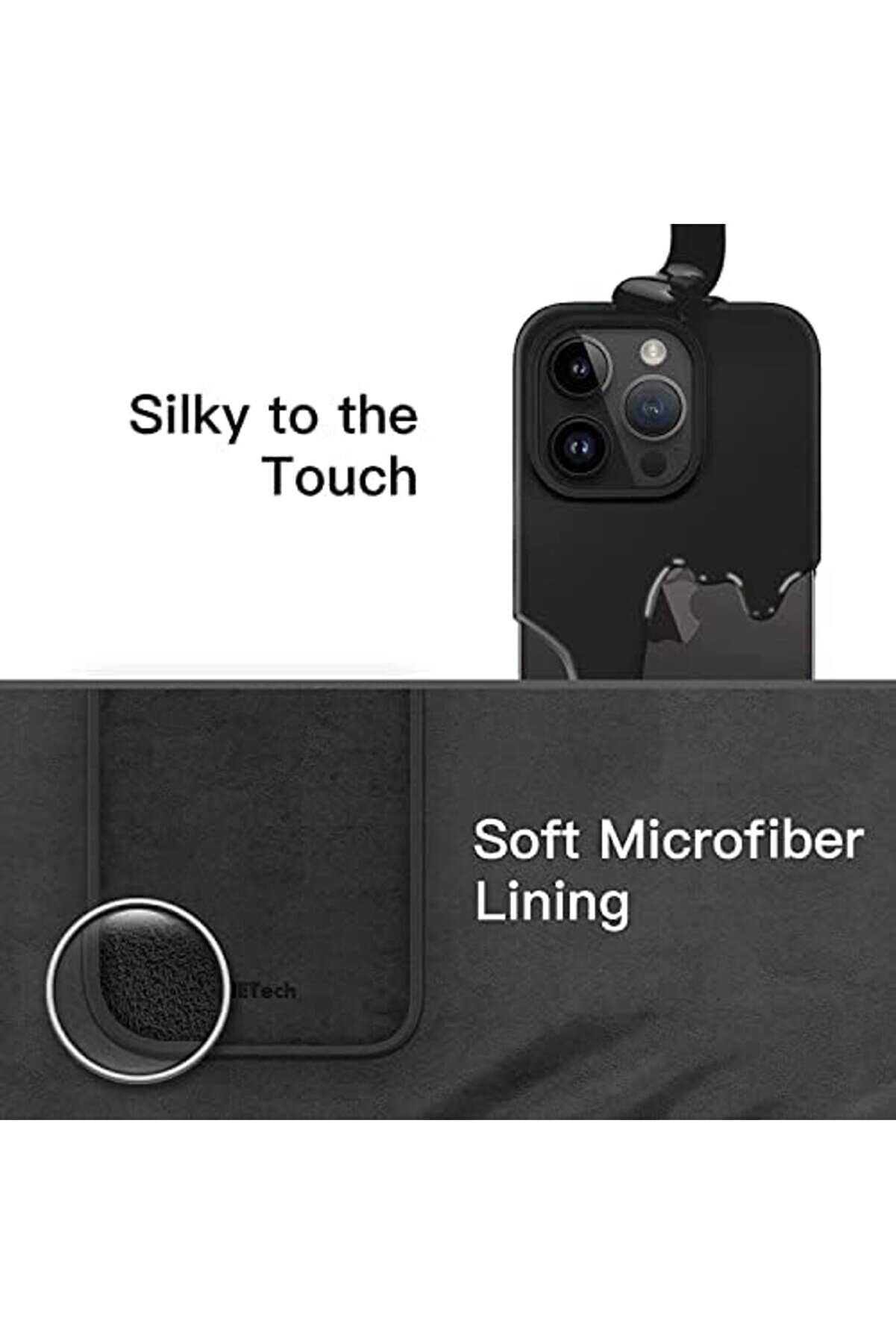 Aksesuar 14 Pro Max İle Uyumlu İçi̇ Kadi̇fe Dışı Mat Yapıya Sahi̇p Koruma Sağlayan Lansman Si̇li̇kon Kılı