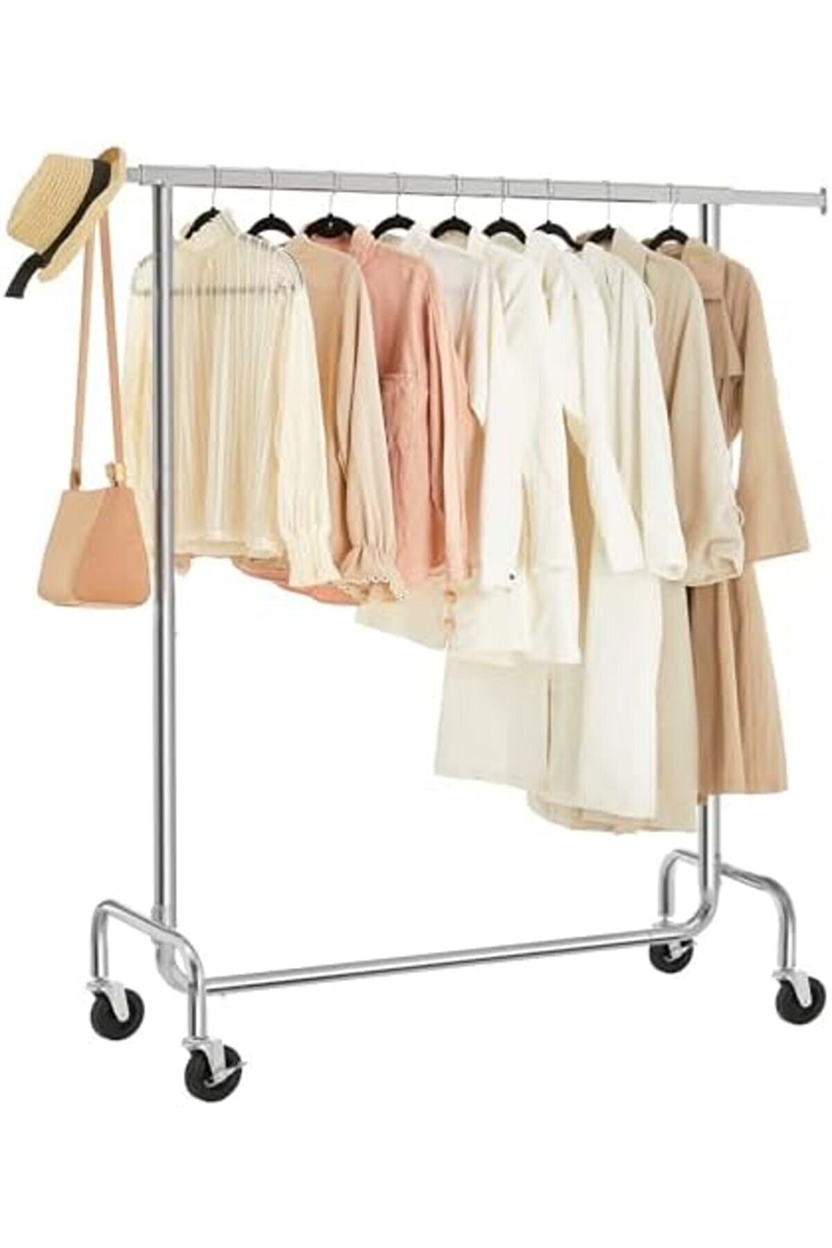 Askısı, Tekerlekli̇ Askıları, Metalden Yapılmış, 130 Kg A Kadar Y&uuml;klenebi̇li̇r, Uzunluk 110-150 Cm