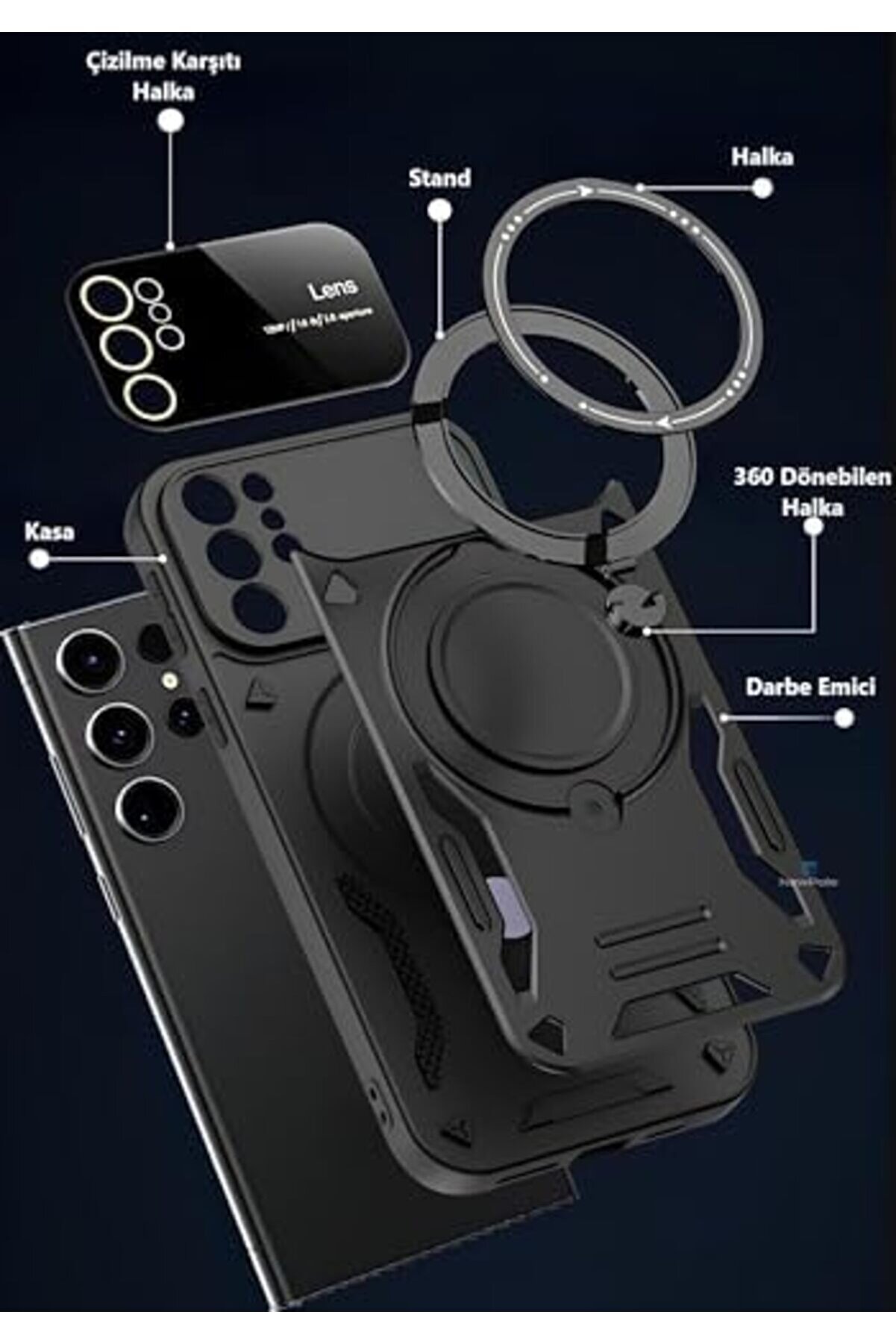 S24 Ultra İ&ccedil;i̇n Uyumlu Kılıf -, Kamera Lens, Sert Si̇li̇kon, Darbeye Karşı Dayanıklı Kılıf 1014773