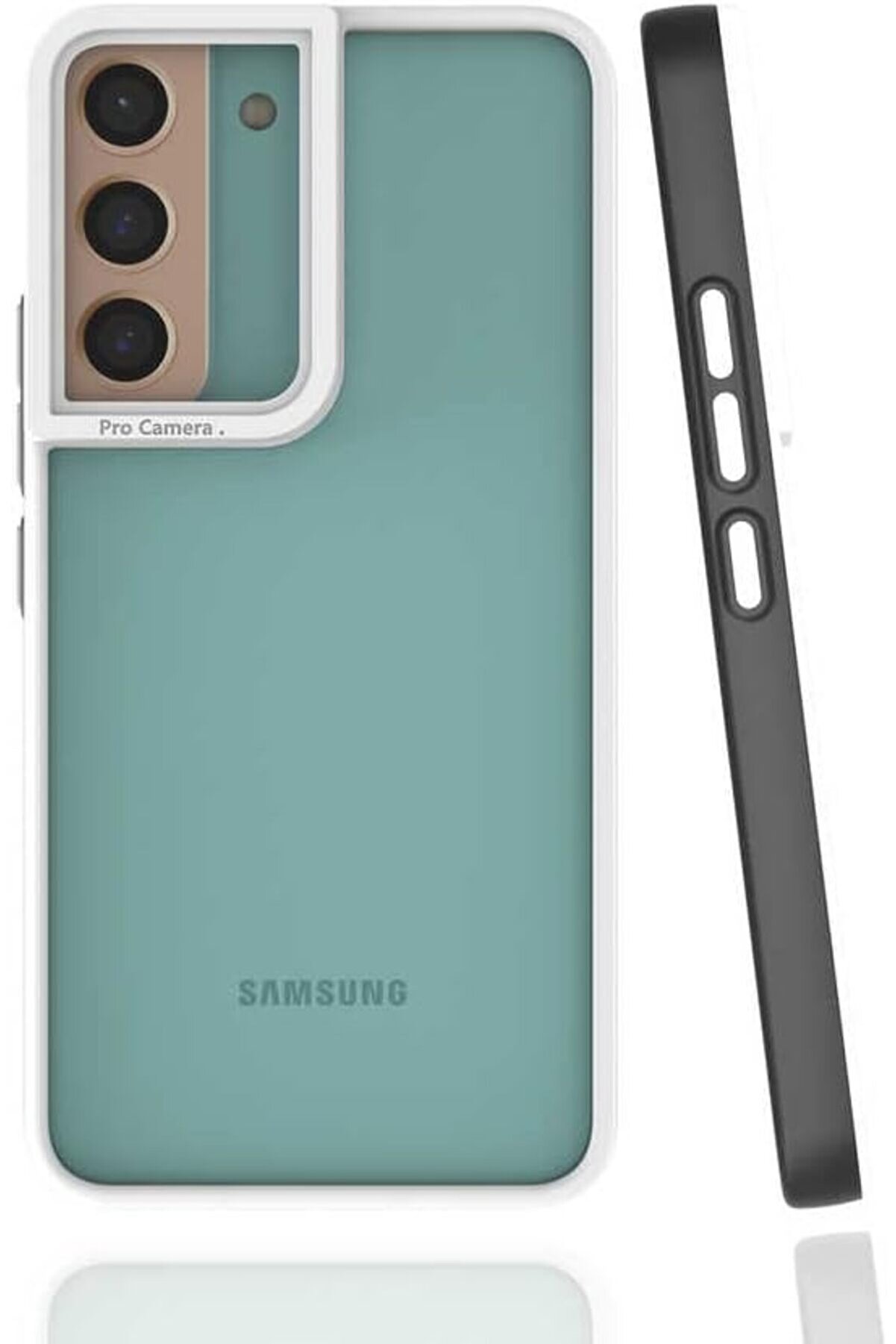 STOREMAX S22 Uyumlu Kamera Korumalı Arkası Mat Yanları Renkli TPU Silikon Kılıf (Siyah, S22) 1014773