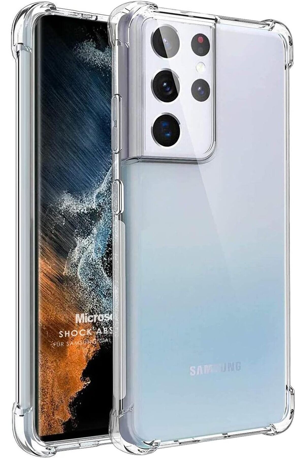 STOREMAX S22 Ultra i&ccedil;in Kılıf Absorbing Şeffaf [ S22 Ultra ile Uyumlu Kılıf - Şeffaf] 1014773