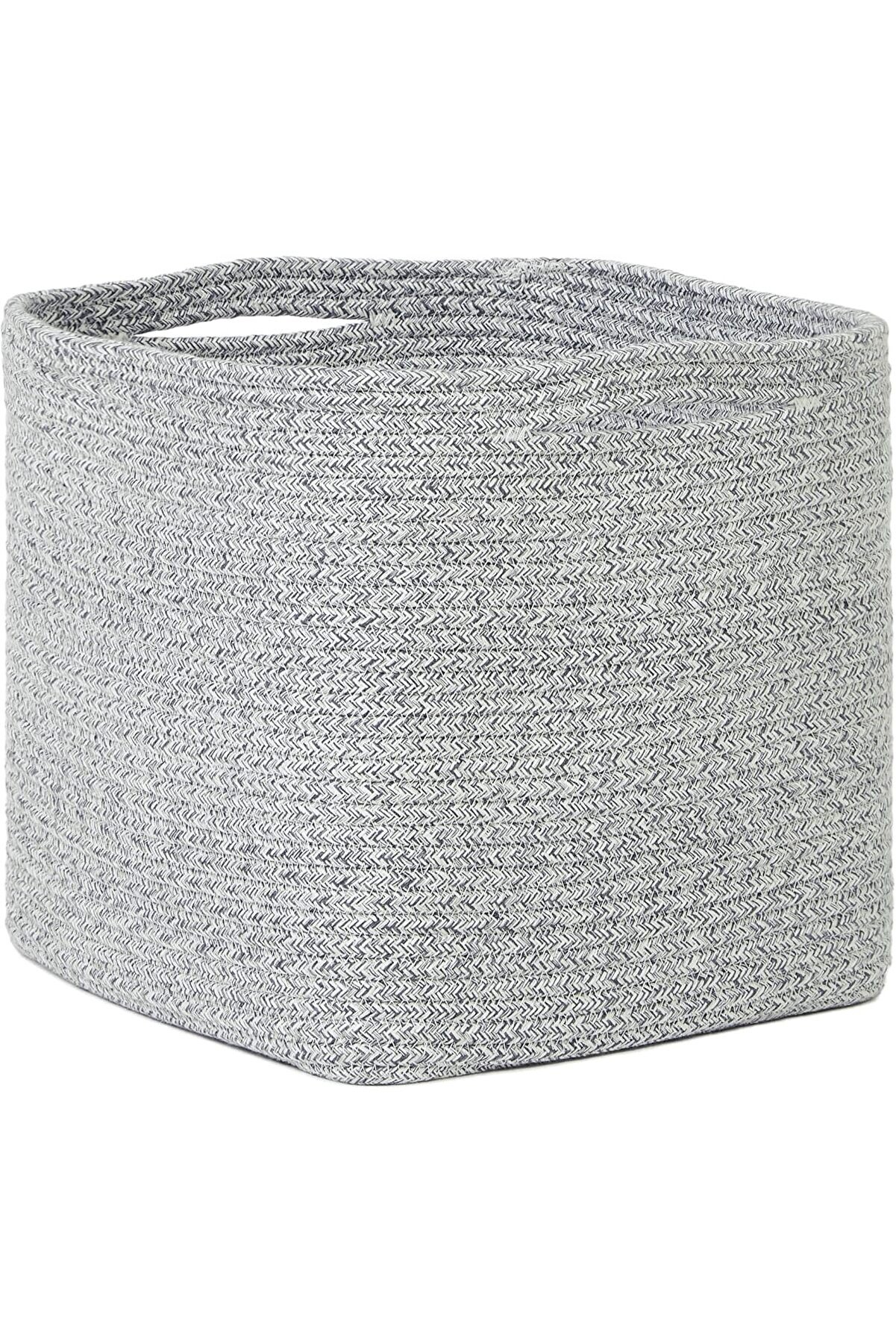 STOREMAX Textile Gri Kırçıllı Pamuklu Sepet 30 x 30 x 30 cm 1014773