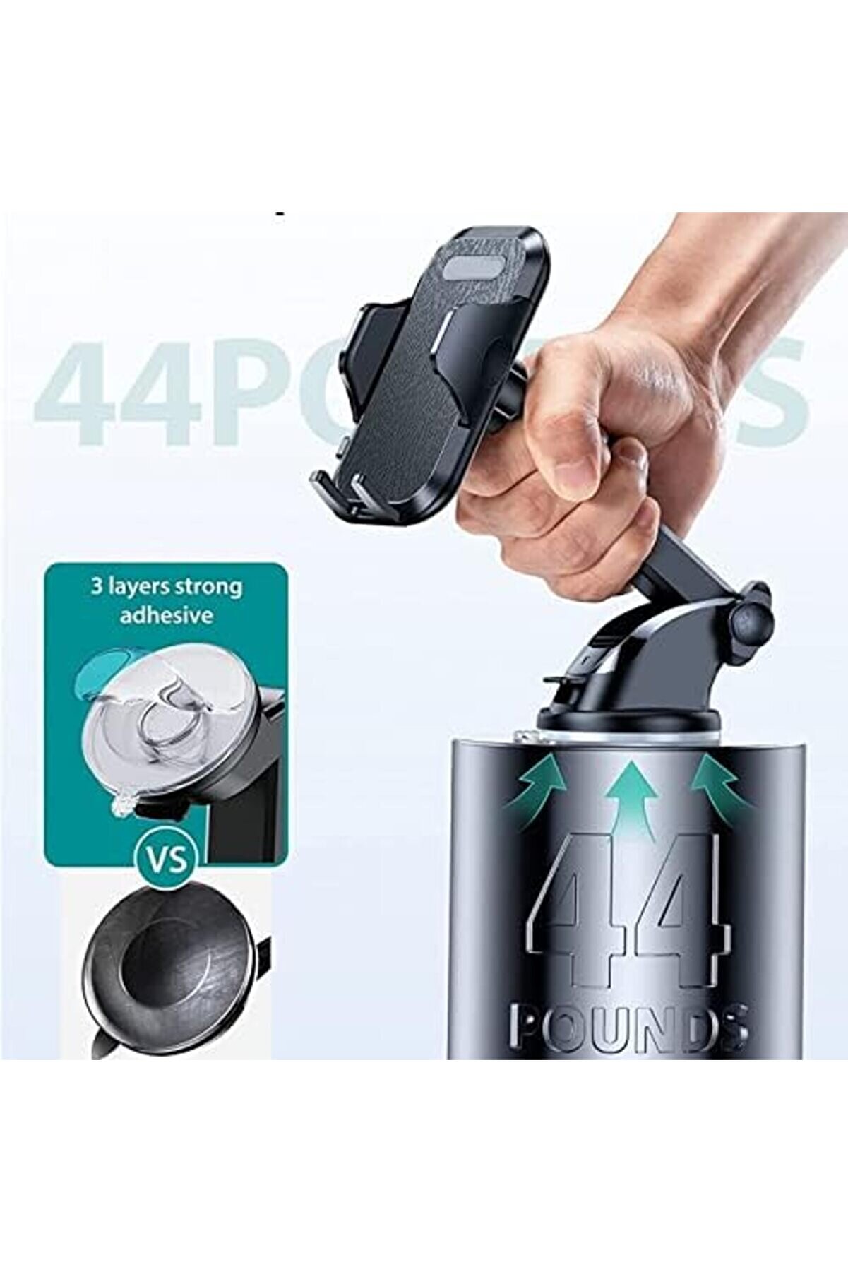 Pltnstoreshop Htt-53 Otomati̇k Kli̇psli̇ Araba Telefon Tutucu Ayarlanabi̇li̇r Cam Ve Torpi̇do Içi̇n Yüksek