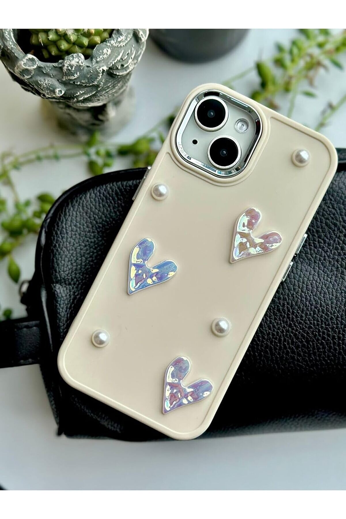 STOREMAX elizzashop Aksesuar Iphone 13-14 ve 15 Uyumlu 3d Taş Kalp Oyuncak Tasarımlı Esnek Silikon Kılıf - Kr