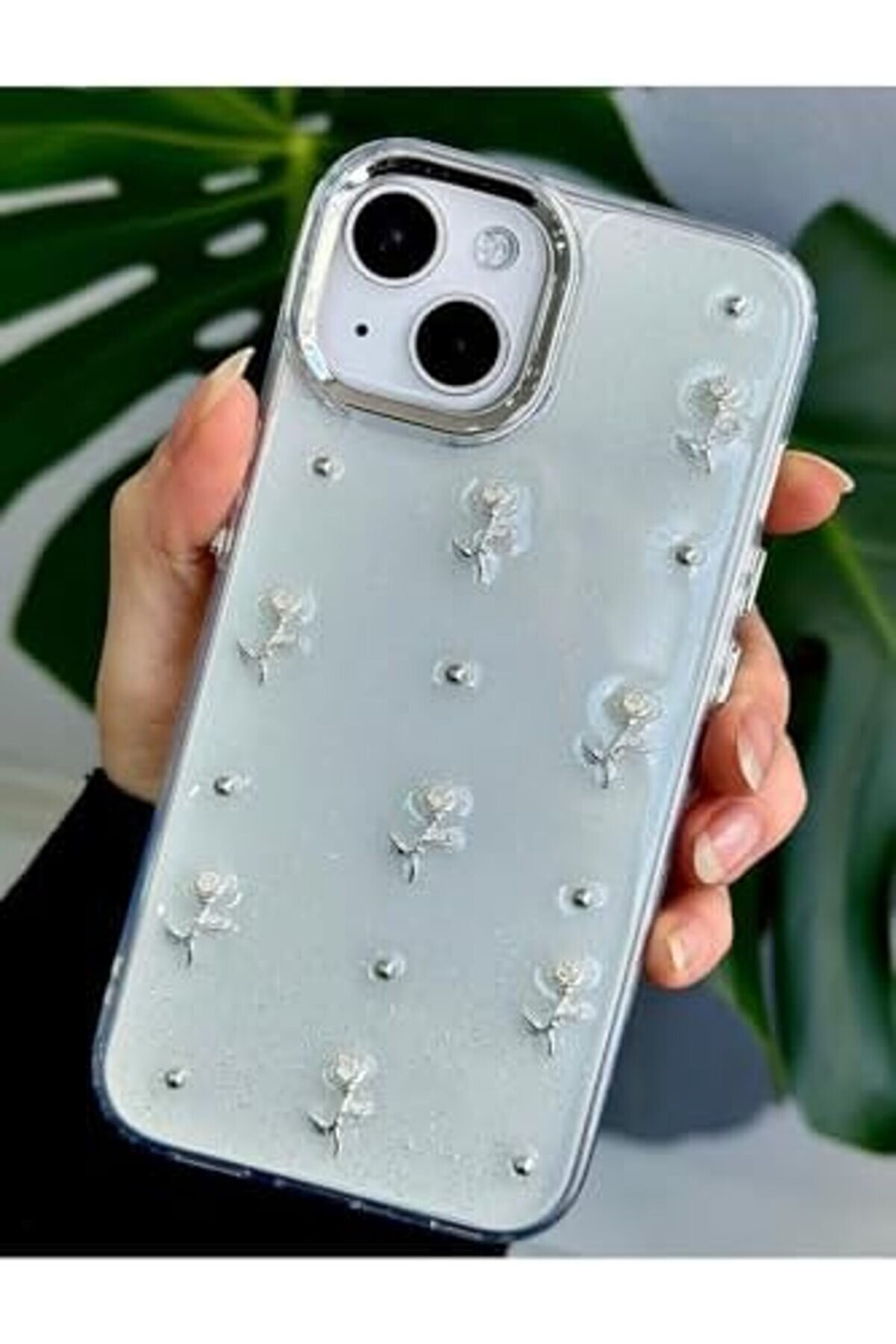 Aksesuar 13-14 - 15 Uyumlu Şeffaf Mi̇ni̇ Gül Epoksi̇li̇ Telefon Kılıfı - Mi̇ni̇gül 1014773