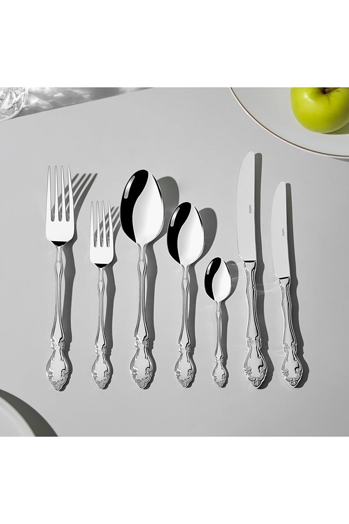 STOREMAX Adriana Sade 12 Kişilik 84 Parça Deri Kutulu Çatal Kaşık Bıçak Takımı 1014773