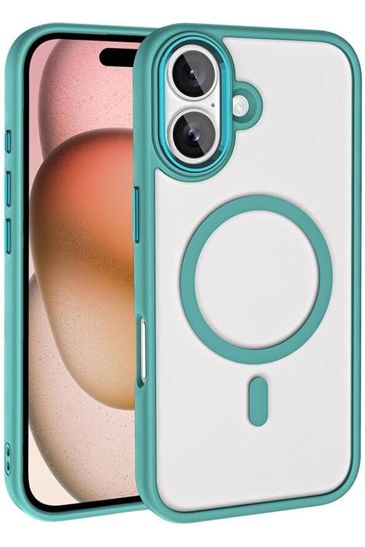 STOREMAX ile uyumlu 16 Kılıf Şarj Özellikli Krom M-safe Silikon Kapak Yeşil 1014773