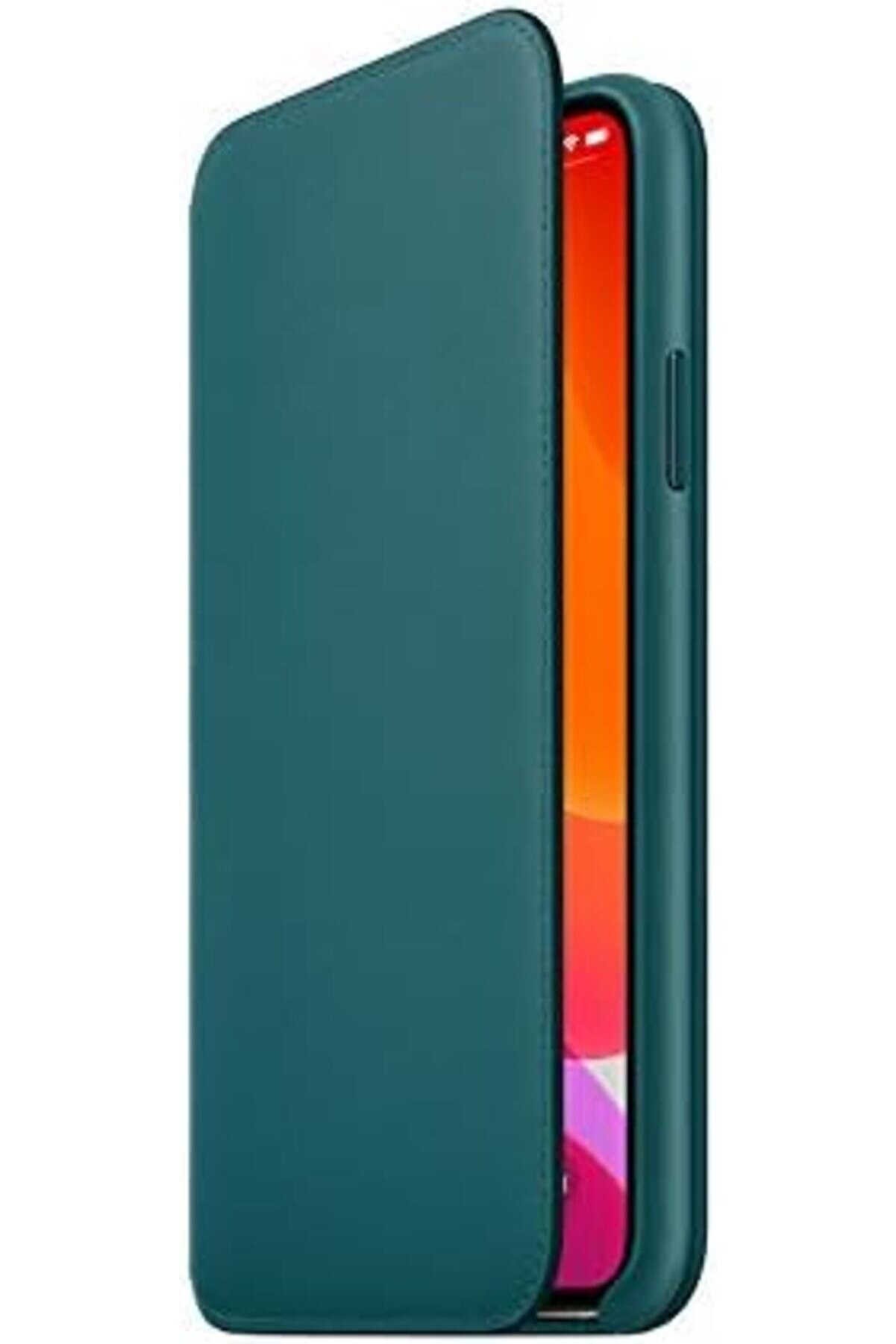 11 Pro Max İ&ccedil;i̇n Deri̇ Folyo Kılıf - Tavus Kuşu 1014773