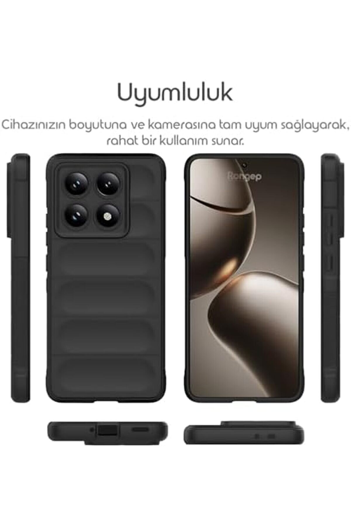 14T Pro 5G İ&ccedil;i̇n Kalın Yapılı Rugged Tpu Si̇li̇kon Kılıf Kamera Y&uuml;kselti̇li̇ İ&ccedil;i̇ S&uuml;et Dokulu Kenarları Da