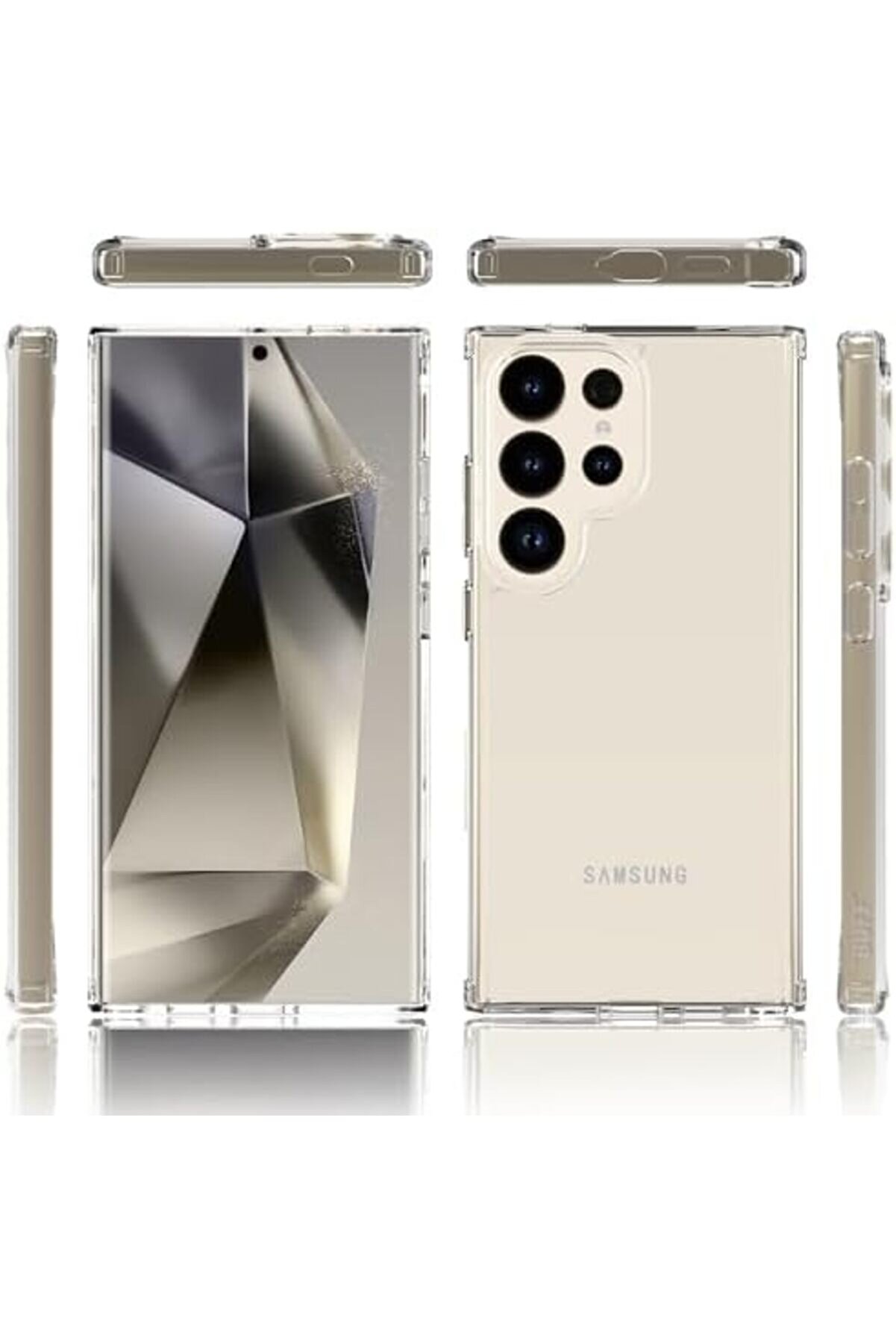 Labs S24 Ultra İle Uyumlu (6.8 İn&ccedil;) Ai̇r Darbe Emi̇ci̇ Tpu + Pc Şeffaf Kılıf 1014773