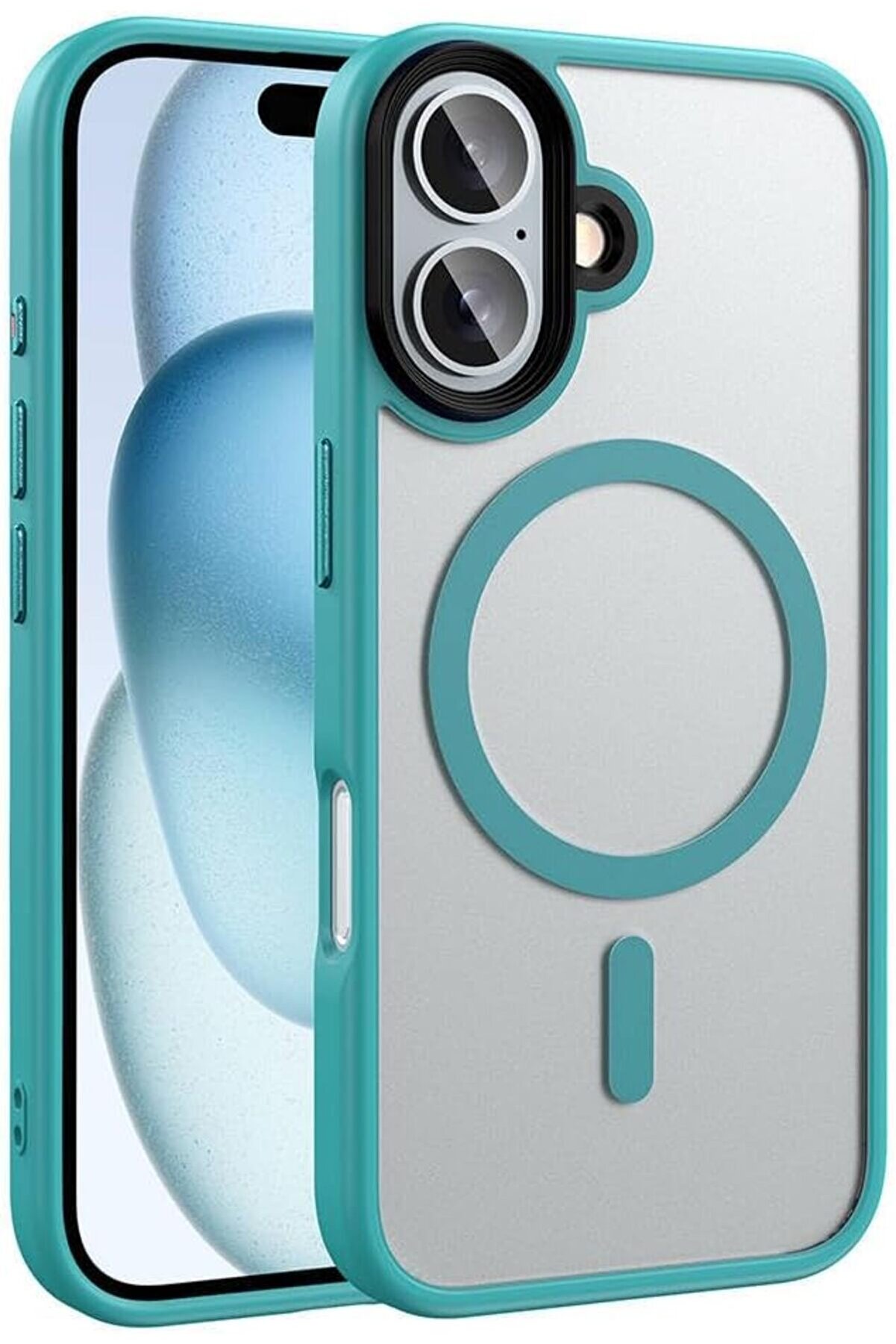 STOREMAX ile uyumlu 16 Kılıf Mat Arka Yüzey Şarj Özellikli Flet M-safe Kapak Yeşil 1014773