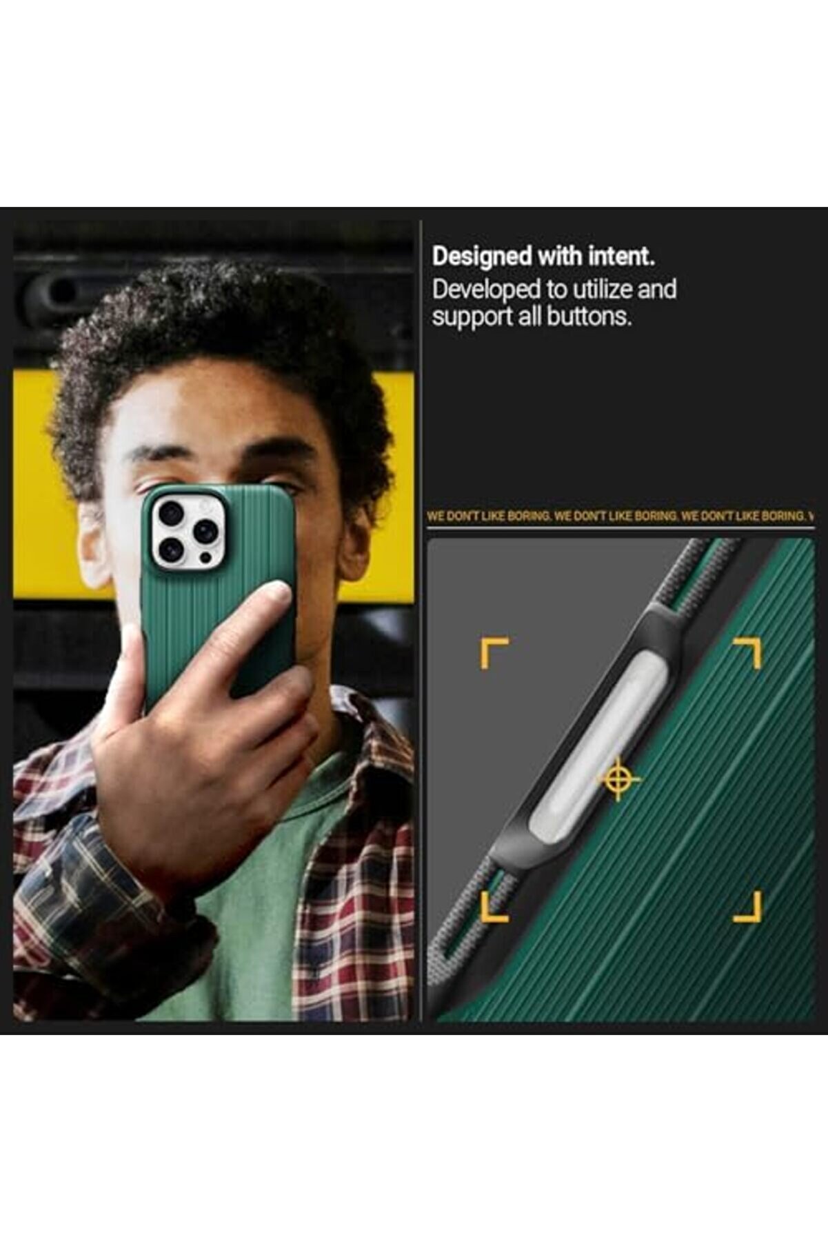 16 Pro Max Kılıf Mag Hava Kanalı Teknoloji̇si̇&trade; Askeri̇ Sınıf Koruma Brai̇ded Dokulu Y&uuml;zey Kapak -