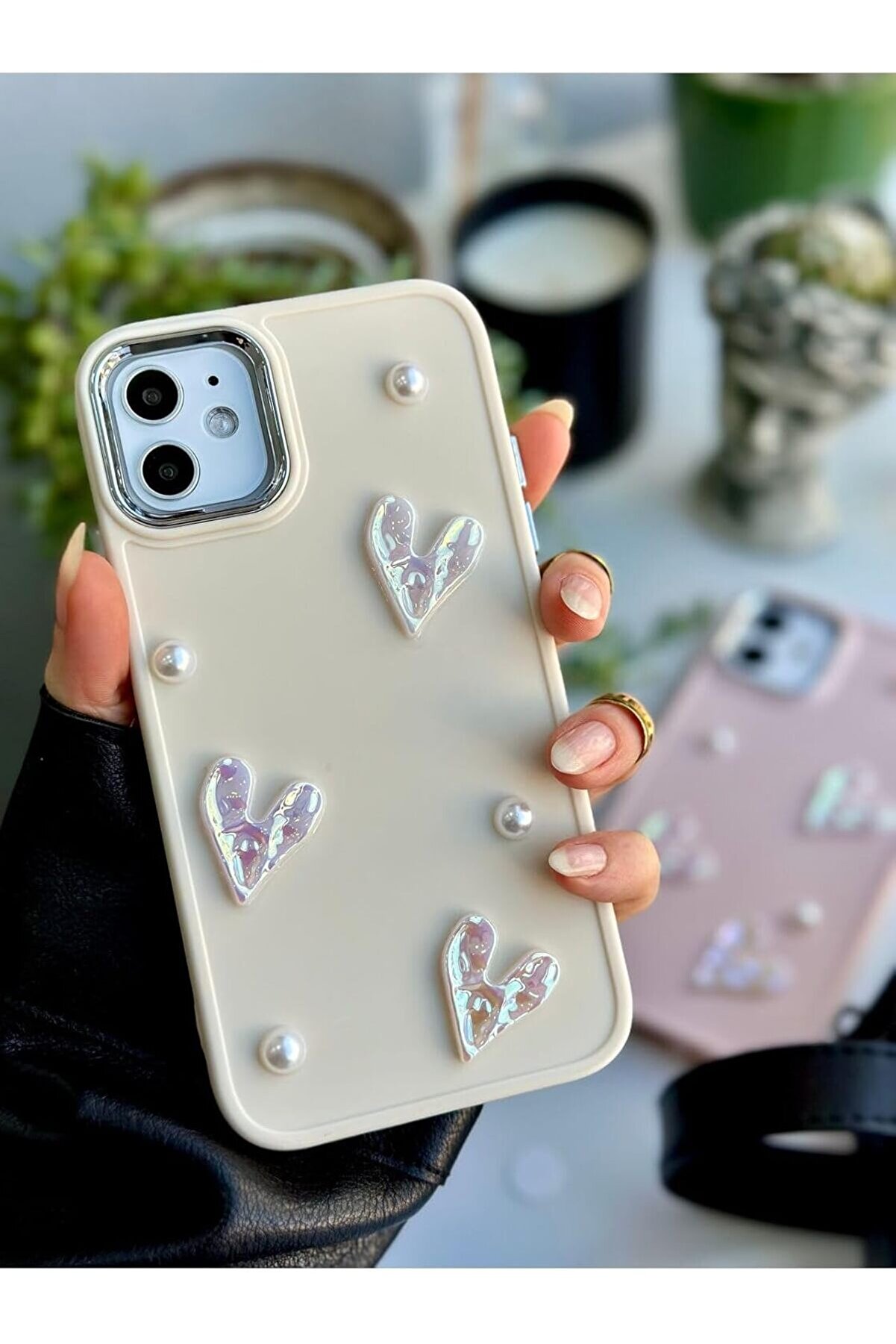STOREMAX Aksesuar 11 Uyumlu 3d Oyuncaklı Taş Kalp Tasarımlı Yumuşak Silikon Kılıf - Kremtaşkalp 1014773