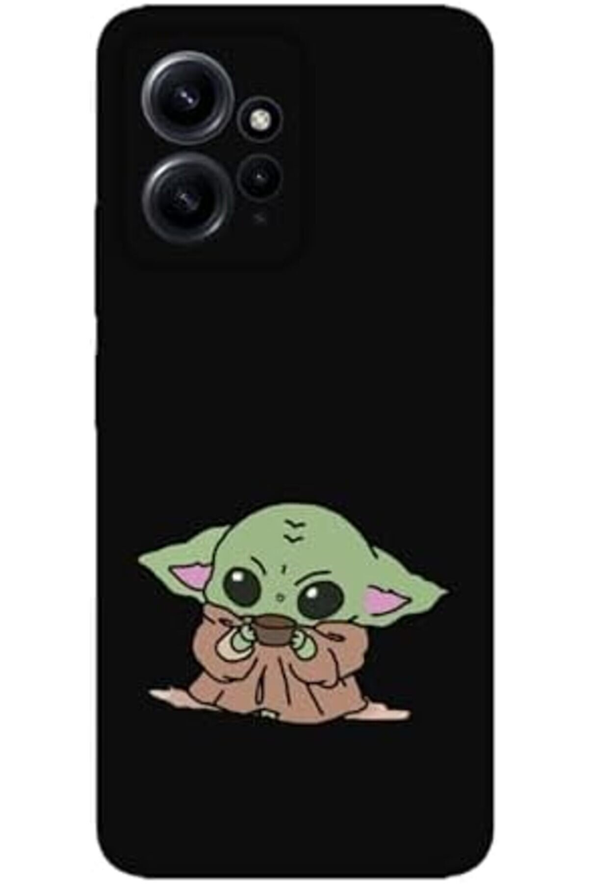 12 4G İle Uyumlu Si̇yah Baby Yoda Telefon Kılıfı 1014773