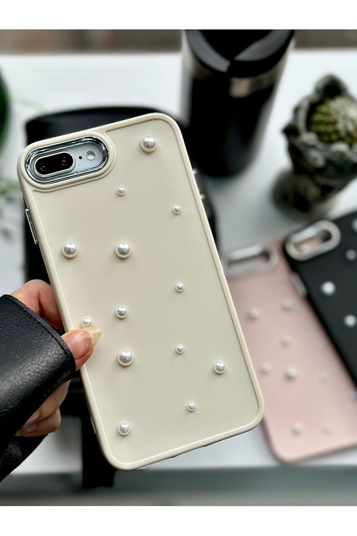 STOREMAX Aksesuar 7 Ve 8 Uyumlu Pearl Oyuncak Tasarımlı Esnek Silikon Kılıf - Krempearl 1014773