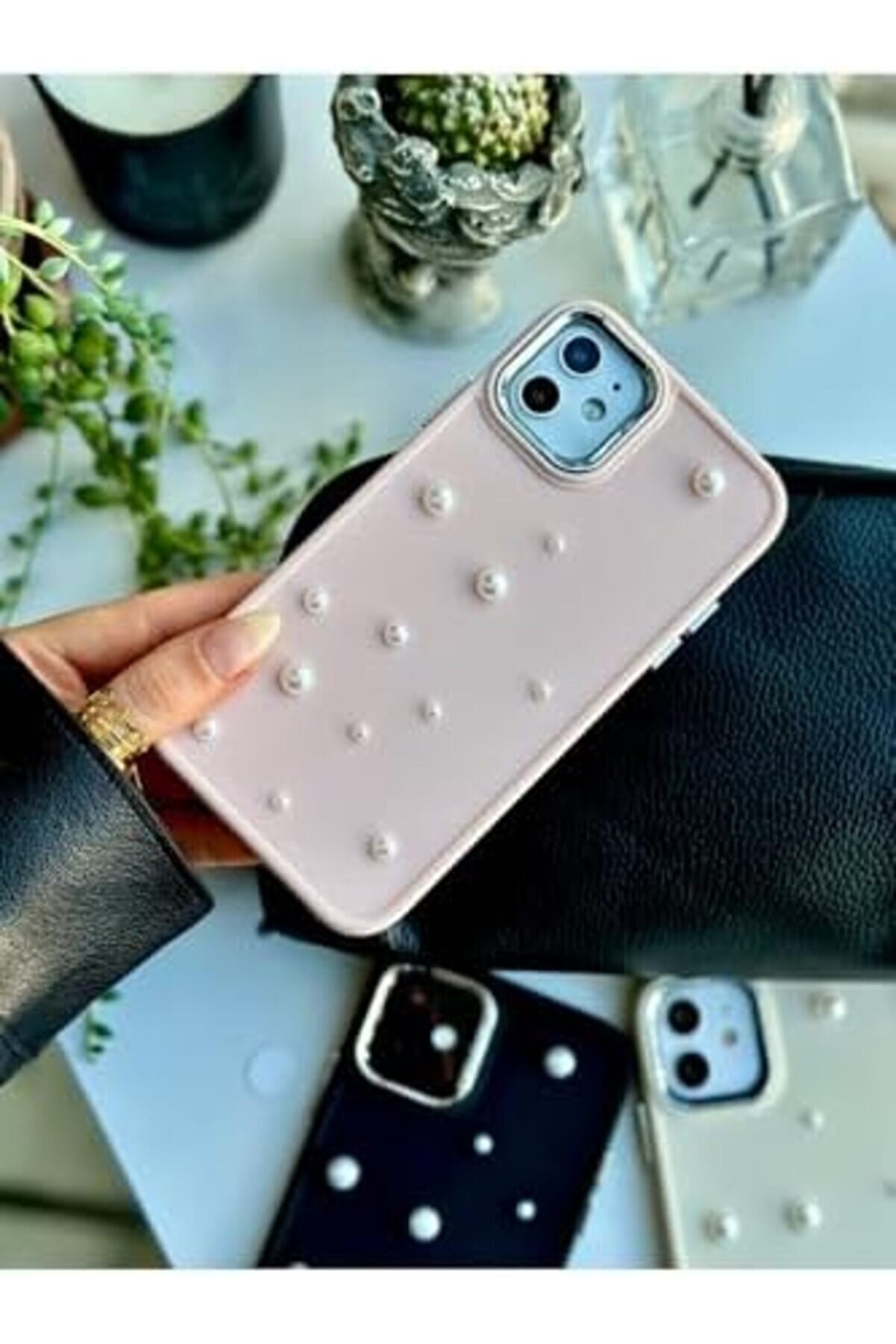 Eli̇zzashop Aksesuar Iphone 11 Uyumlu 3D Oyuncaklı Pearl Tasarımlı Yumuşak Si̇li̇kon Kılıf - Pembepearl