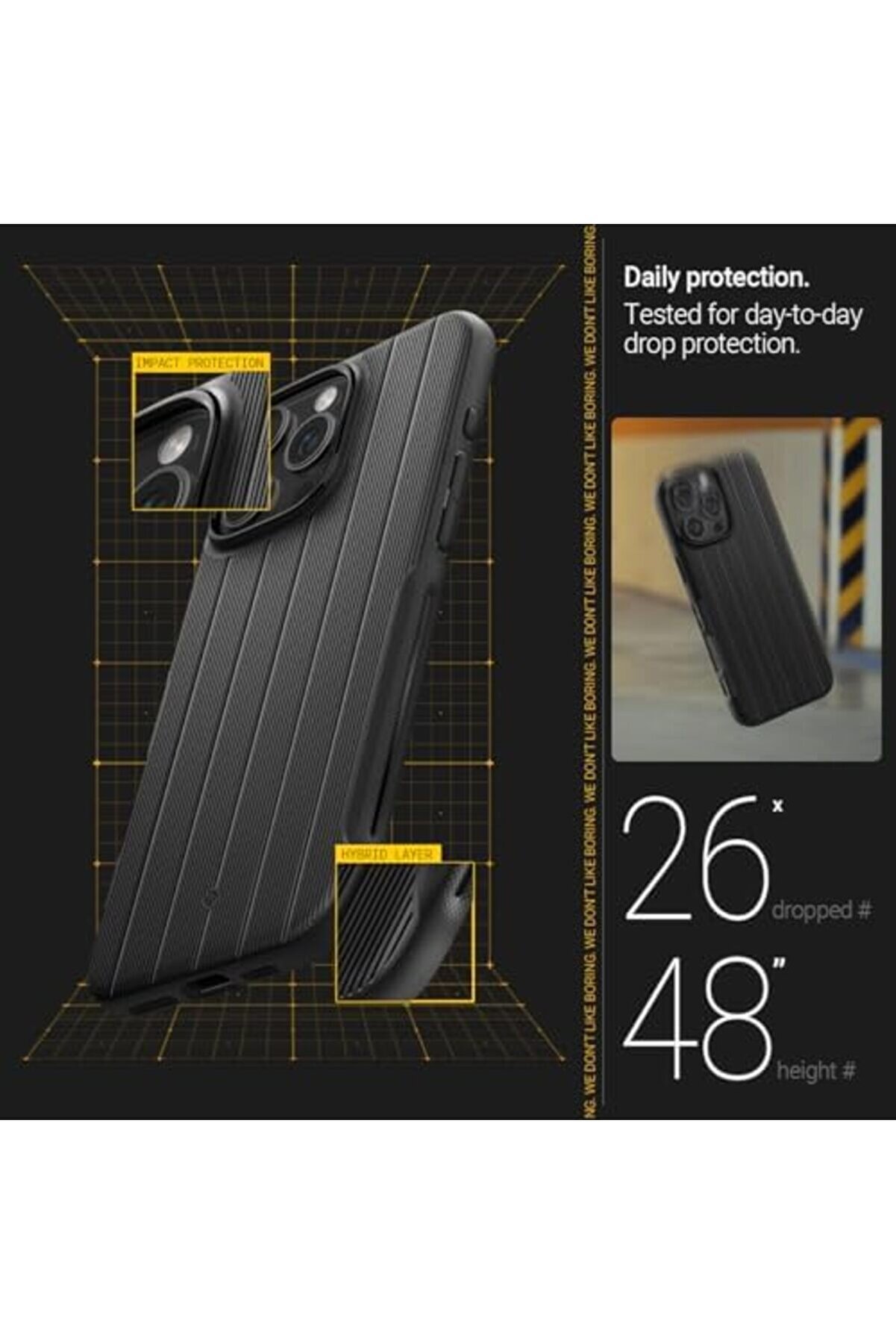 16 Pro Kılıf Mag Hava Kanalı Teknoloji̇si̇™ Askeri̇ Sınıf Koruma Brai̇ded Dokulu Yüzey Kapak - Acs0