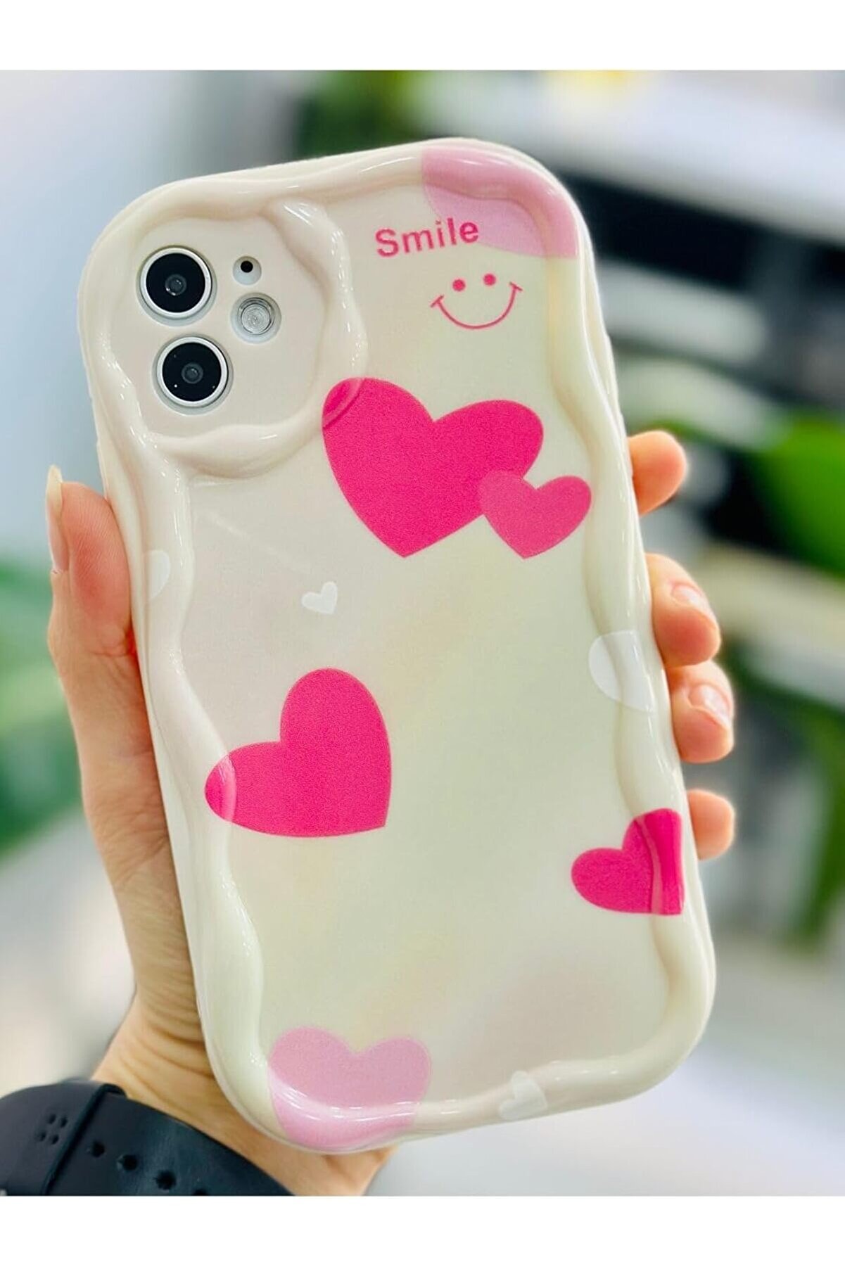 STOREMAX Aksesuar Iphone 11 ile Uyumlu Dalgalı SMİLE KALP Tasarımlı Baskılı Esnek Silikon Kılıf 1175713