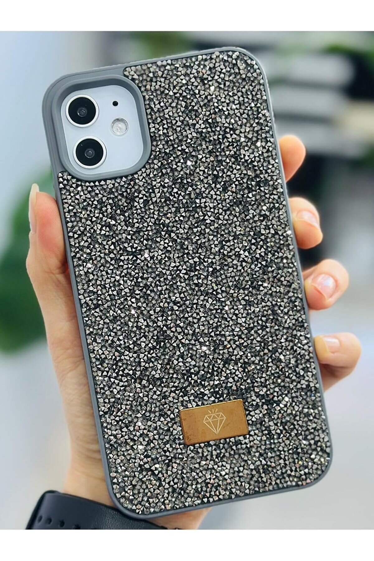 STOREMAX Aksesuar 11 ile Uyumlu Tasarımlı Taşlı Işıltılı Parlak Pırlanta Silikon Kılıf 1014773