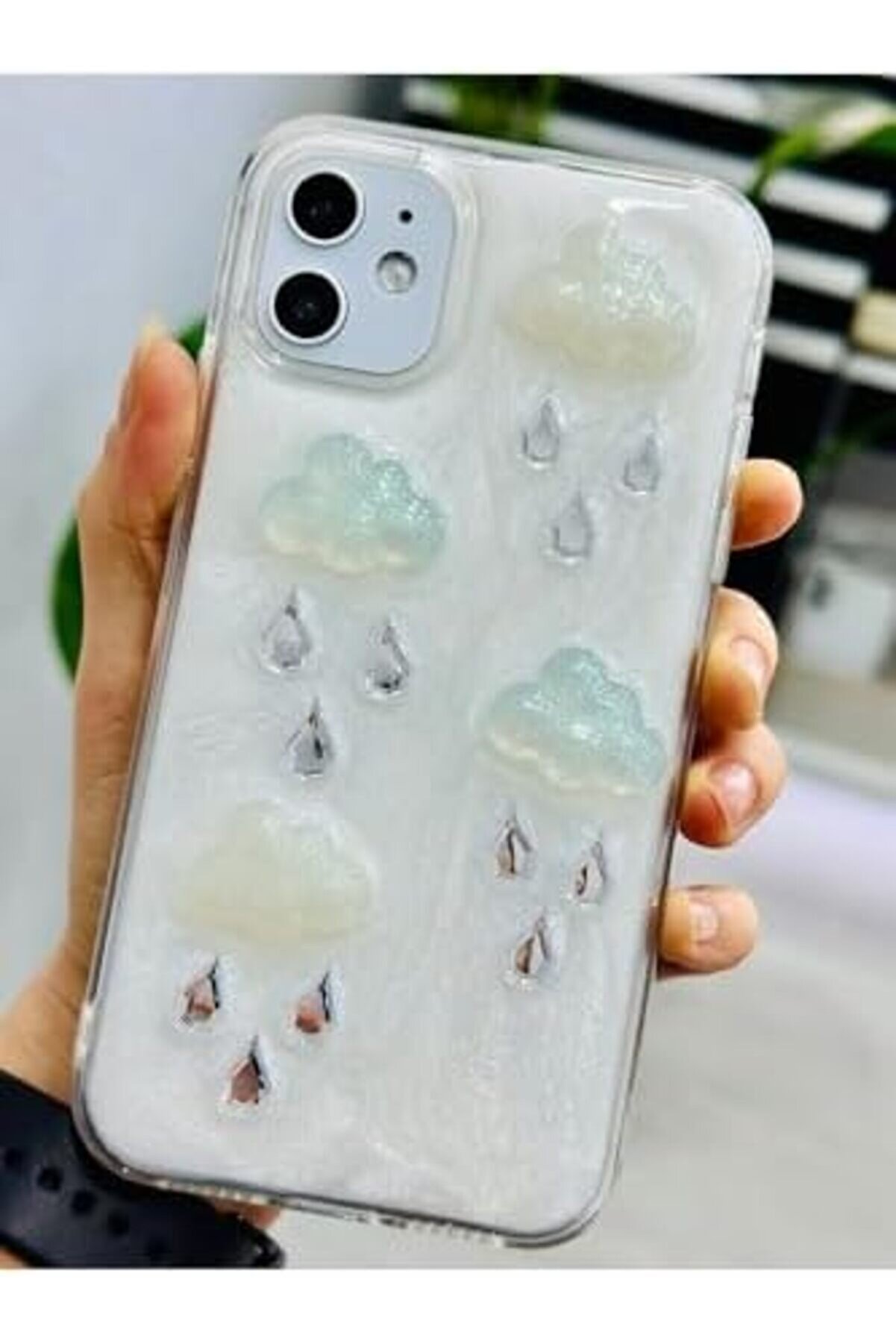 Aksesuar 11 İle Uyumlu Epoksi̇ Bulut Tasarımlı Oyuncaklı Esnek Si̇li̇kon Kılıf 1014773